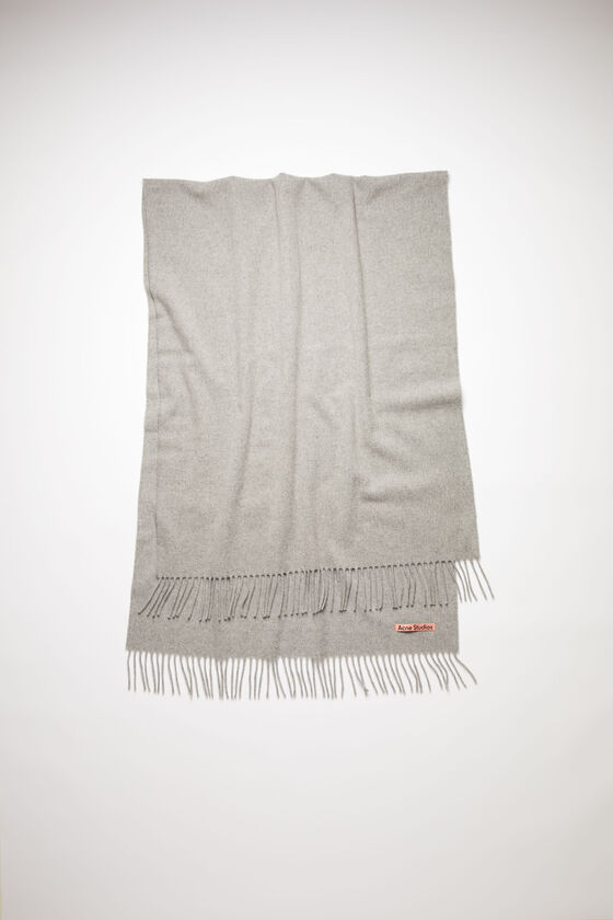 Acne Studios - Fringe wool scarf - oversized - Light Grey Melange