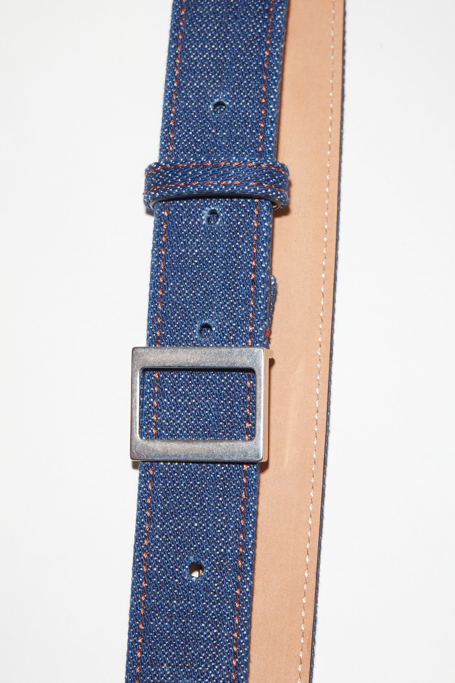Denim buckle belt