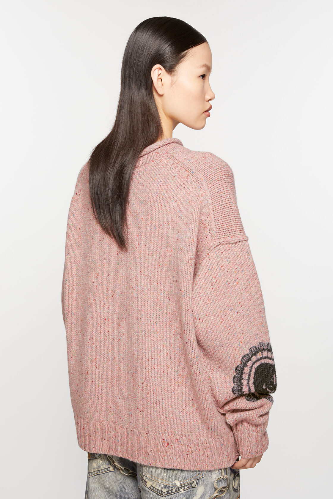 Printed wool blend jumper, Faded pink, 2000x