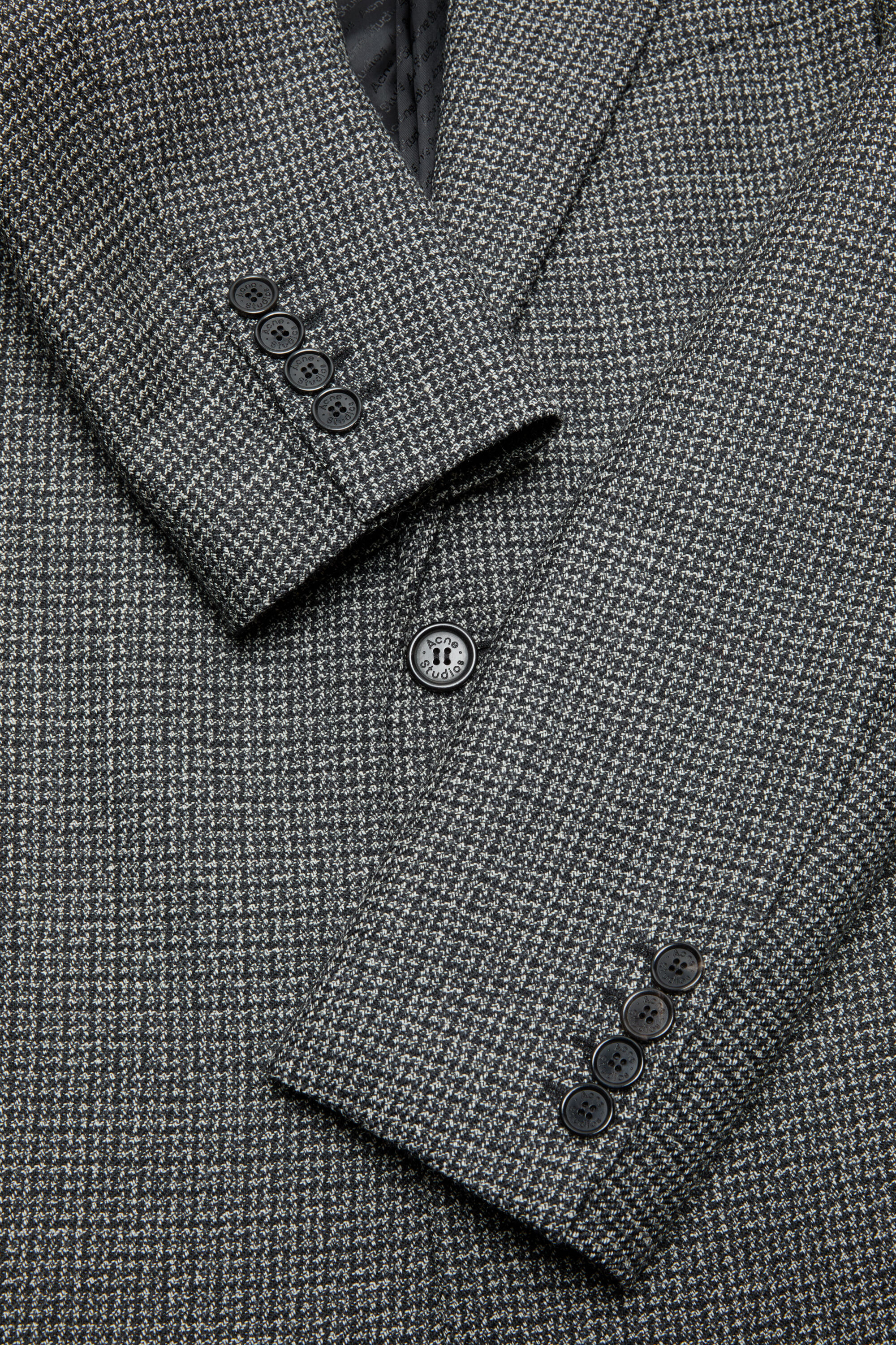 Acne Studios - シングルブレスト ウールコート - ブラック/ホワイト