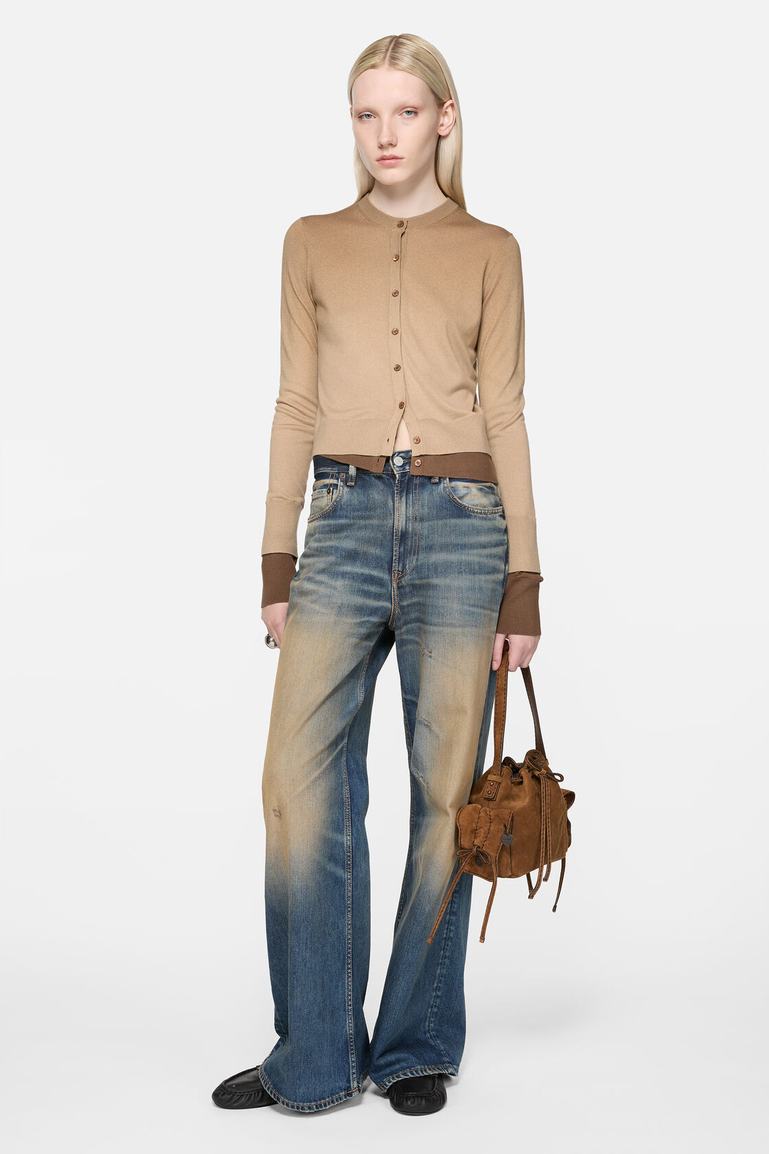 レイヤードシルクカーディガン, サンドベージュ, 2000x