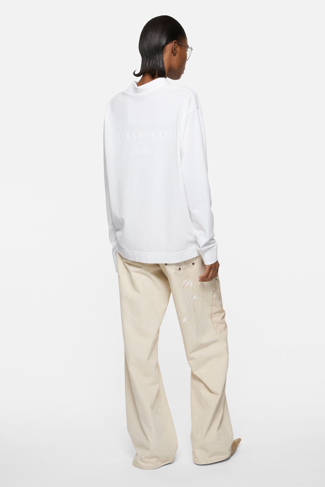 Polo shirt with white 1996 logo, White, 2000x
