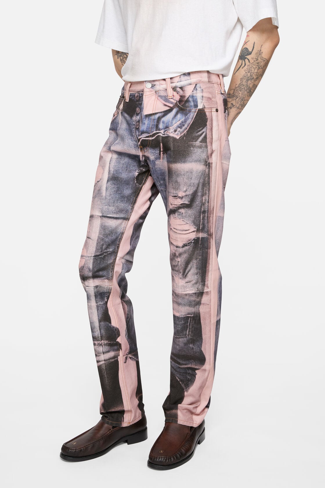 Trompe-l'&oelig;il jeans - Regular fit, Pink/blue, 2000x