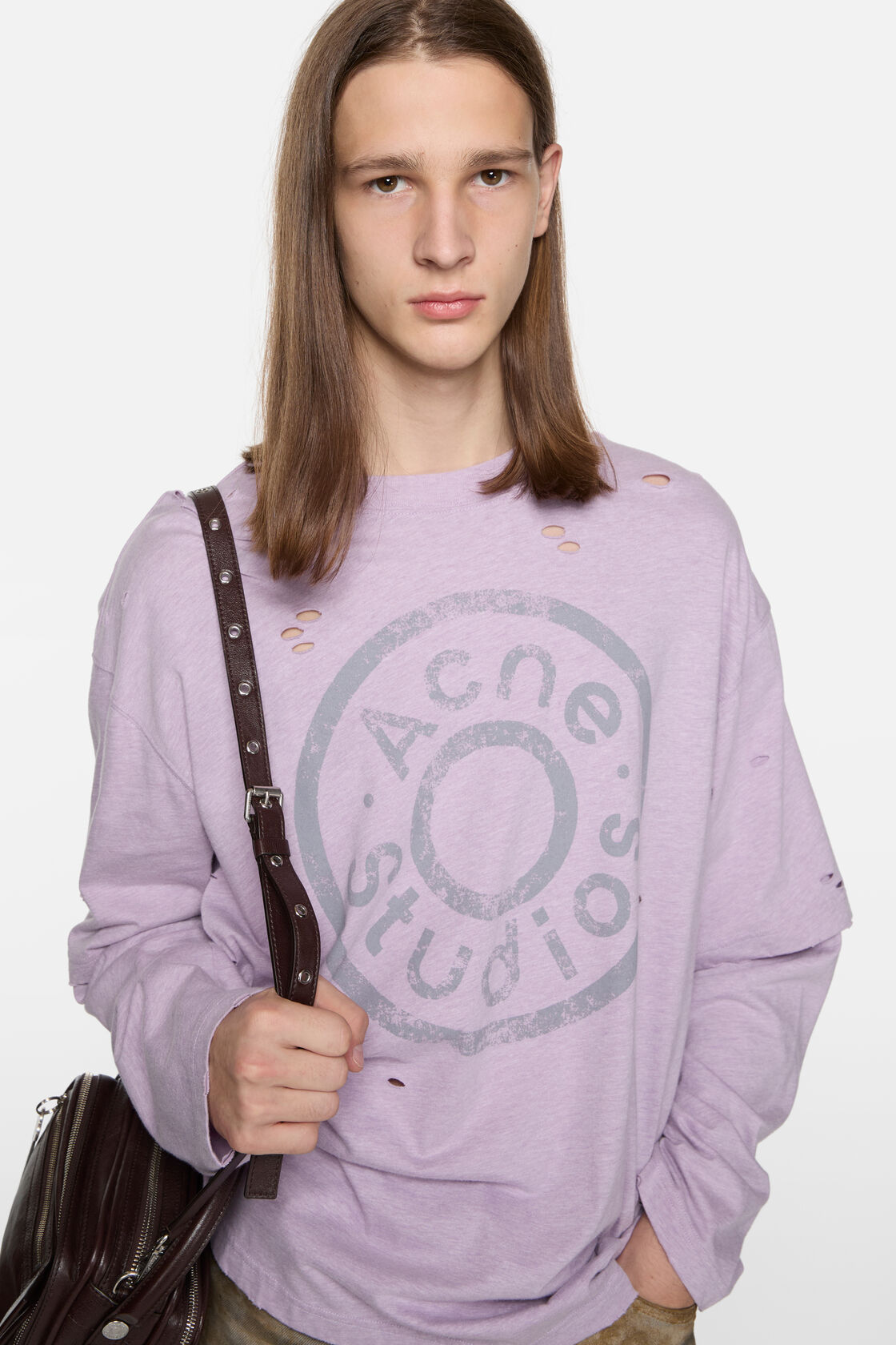 Layered logo t-shirt, Faded purple, 2000x