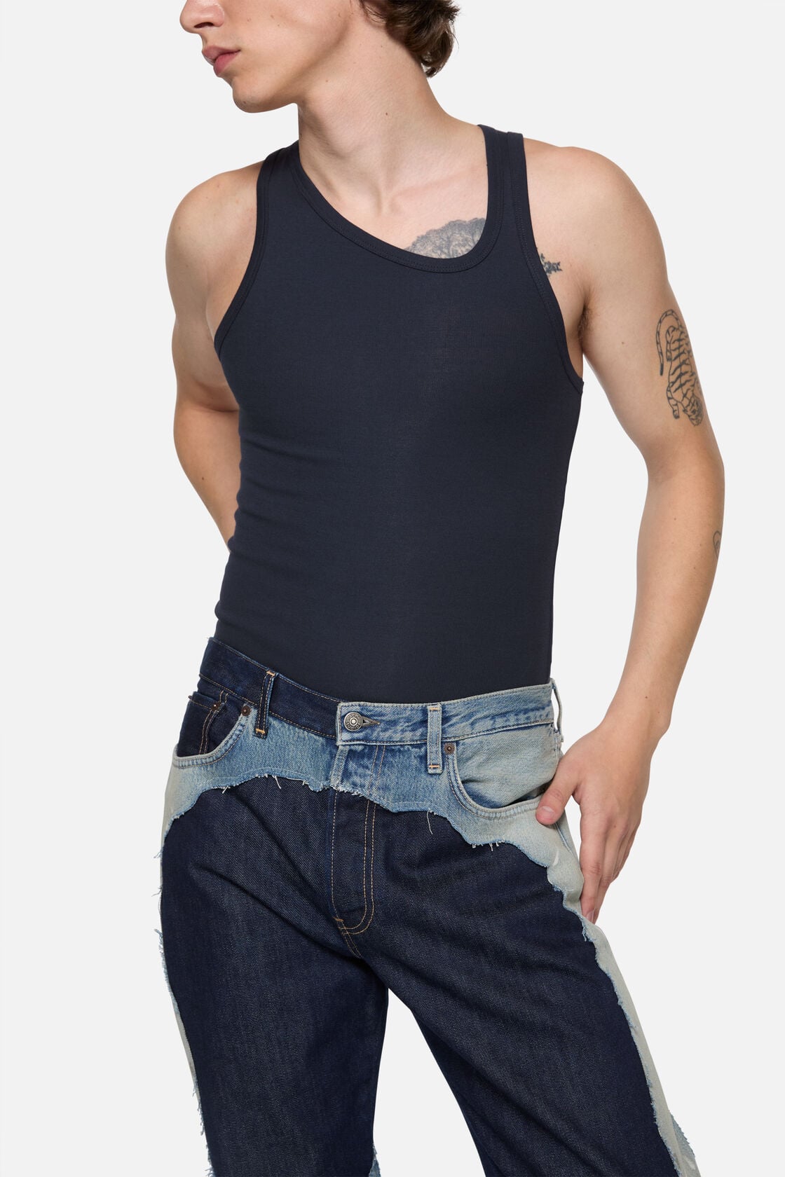 Asymmetrical Tank Top, Mid blue, 2000x