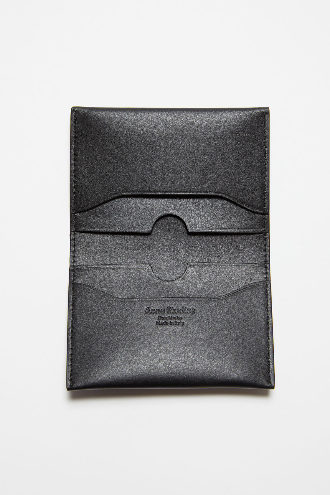 Folded leather wallet, Black, 2000x