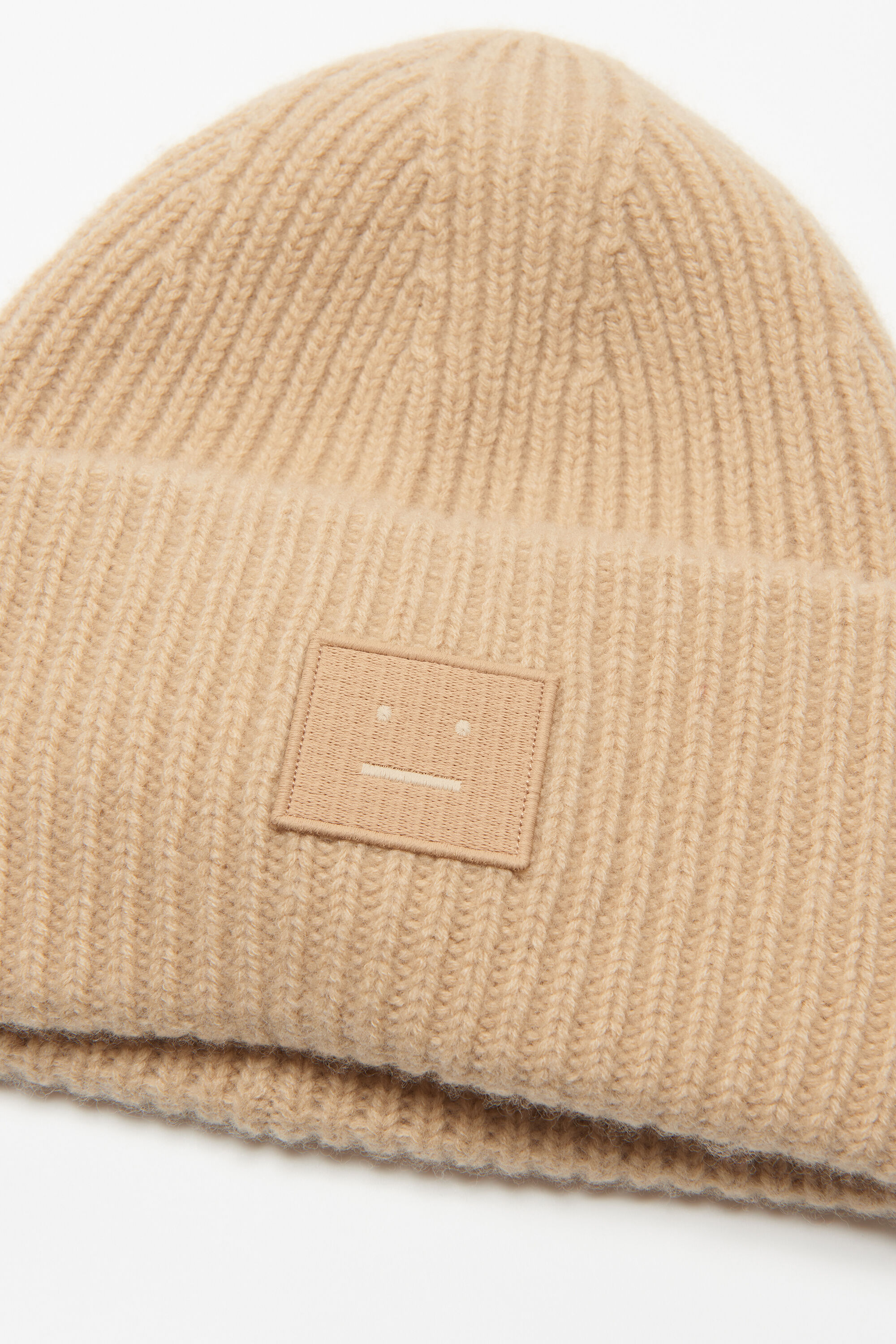 Knitted Beanie, Biscuit
