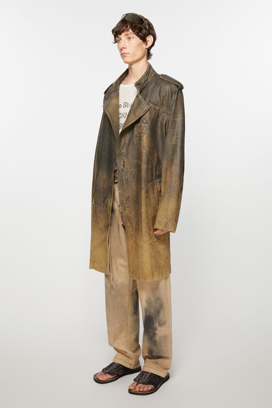 Acne Studios - Jeansmantel mit Gürtel - Schwarz Gelb