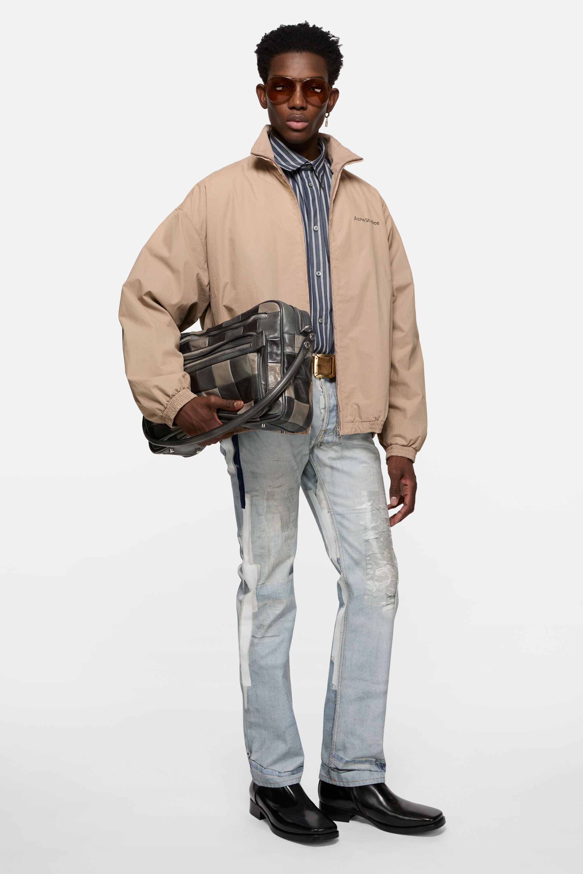 Acne Studios - ウォッシュ加工ロゴジャケット - マッシュルームベージュ
