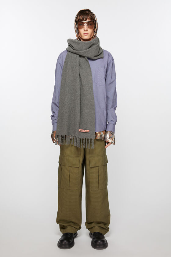 Acne Studios - Schmaler Fransen-Schal aus Kaschmir - Grau Melange