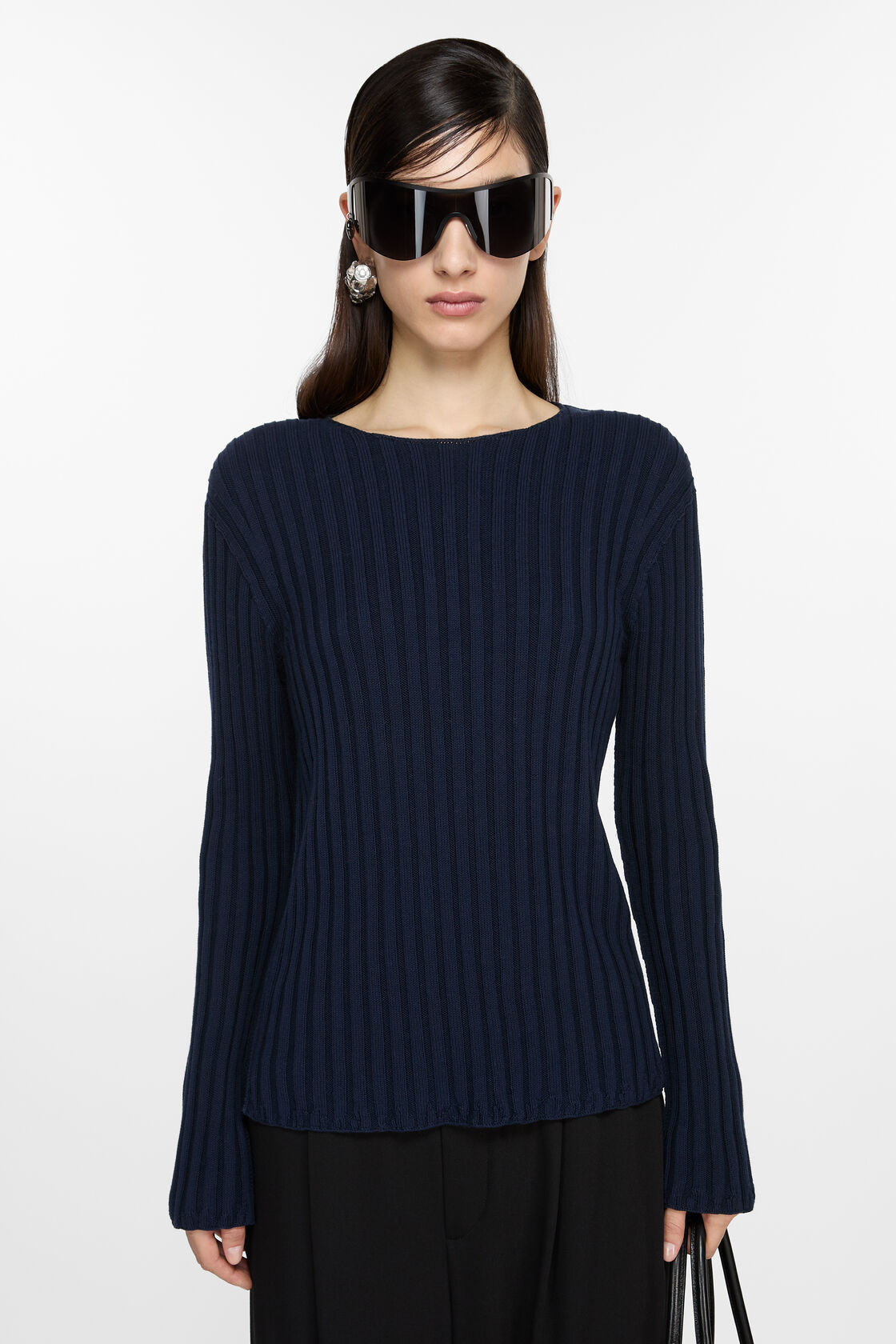 Ribbed jumper, Navy/navy, 2000x