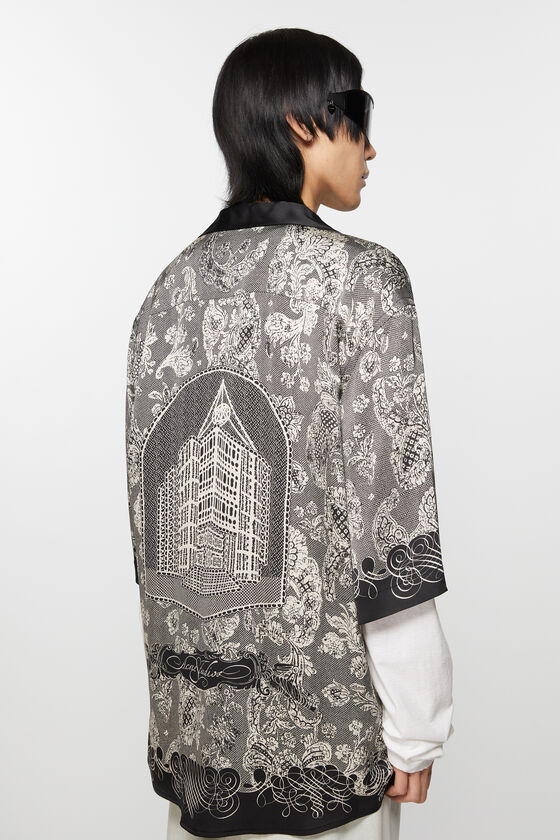 Acne Studios - Bedrucktes Hemd mit Knöpfen - Schwarz/Ecru 