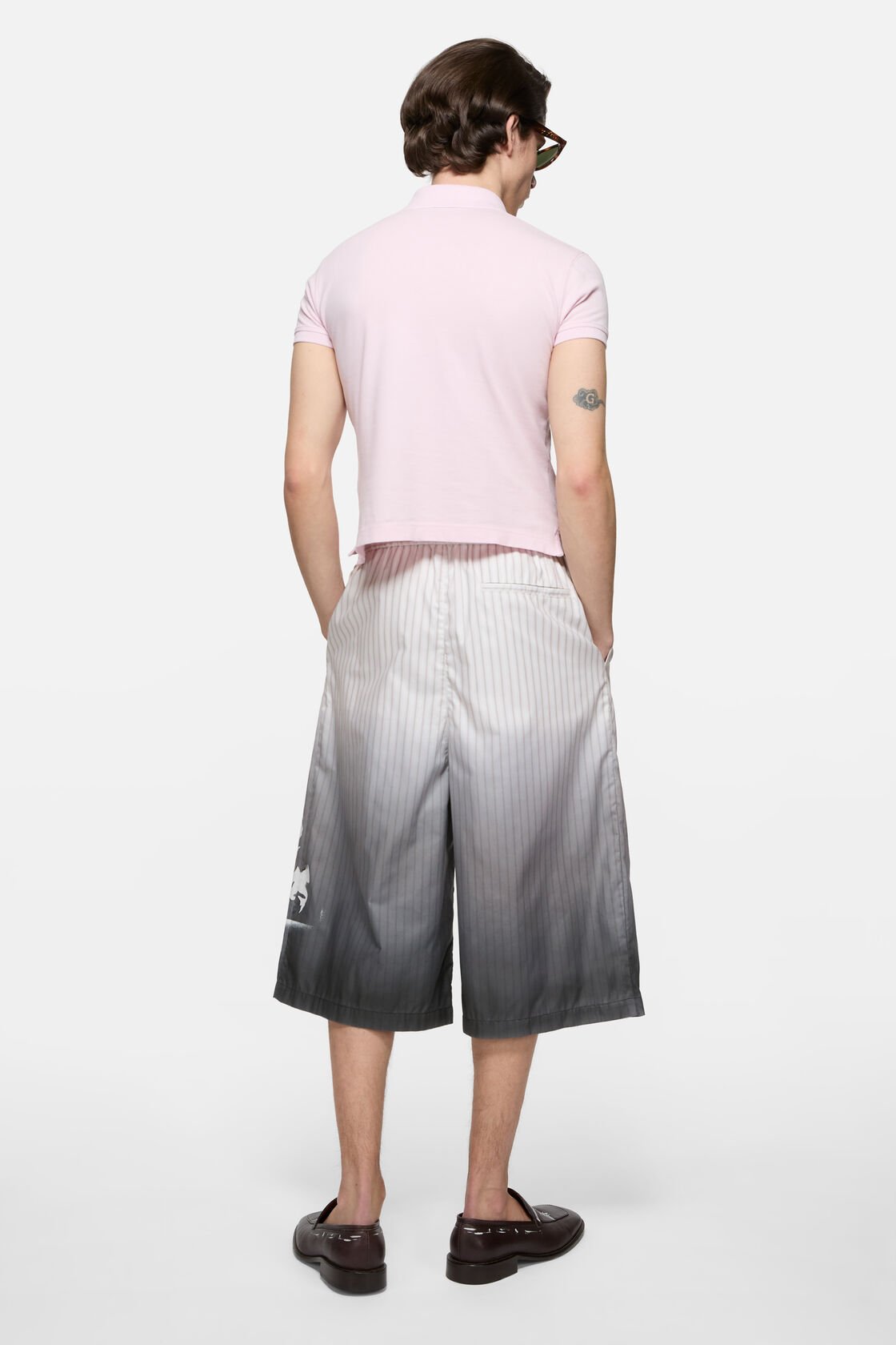 Oversized logo shorts, White/brown, 2000x