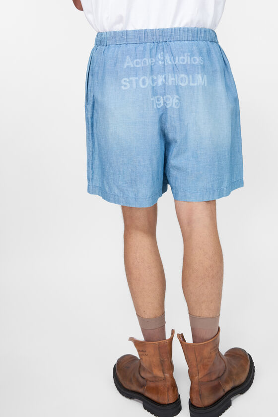 Acne Studios - Shorts logo stamp - Mid blue