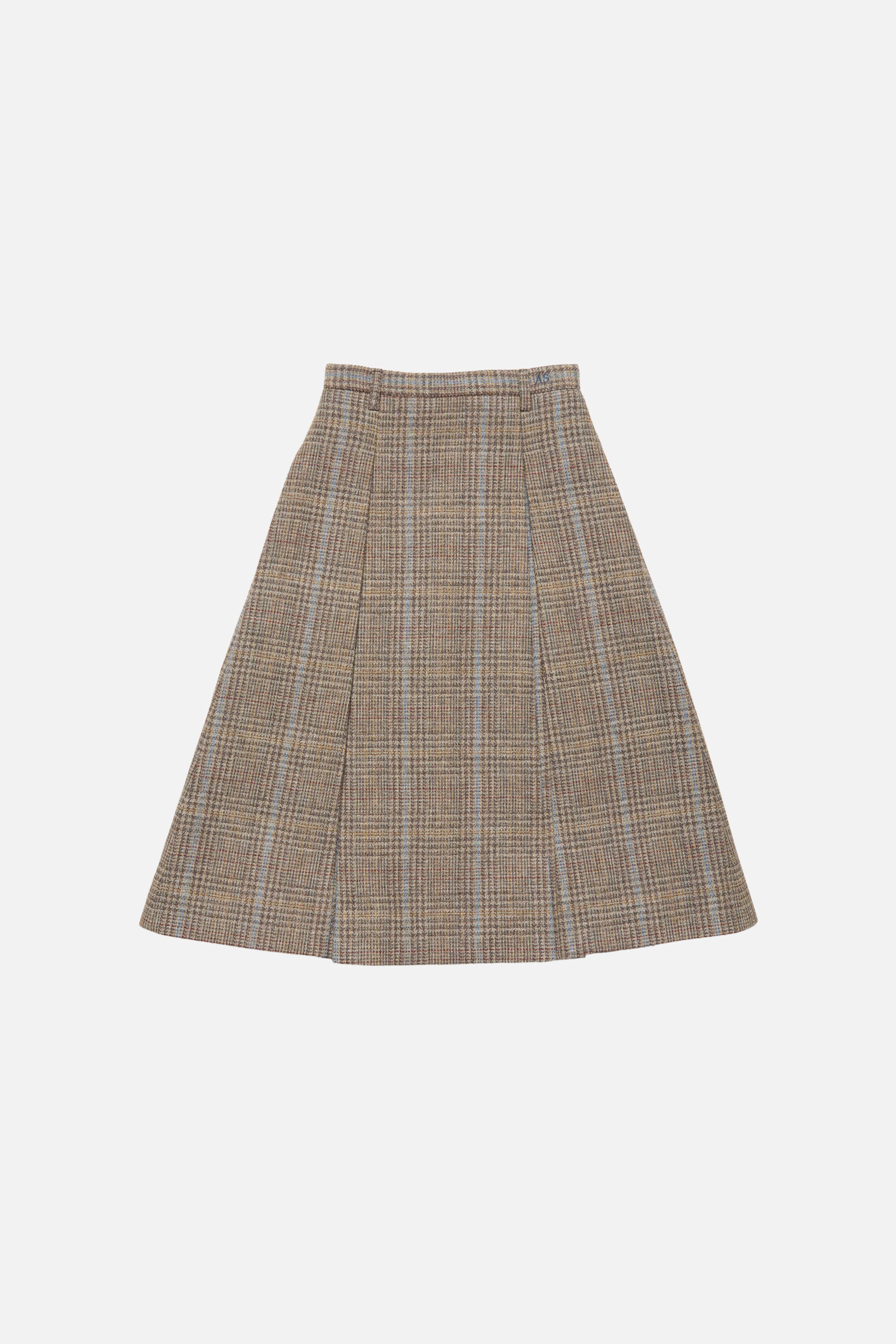 Acne Studios - ロングプリーツウールスカート - ブラウン/ブルーマルチ
