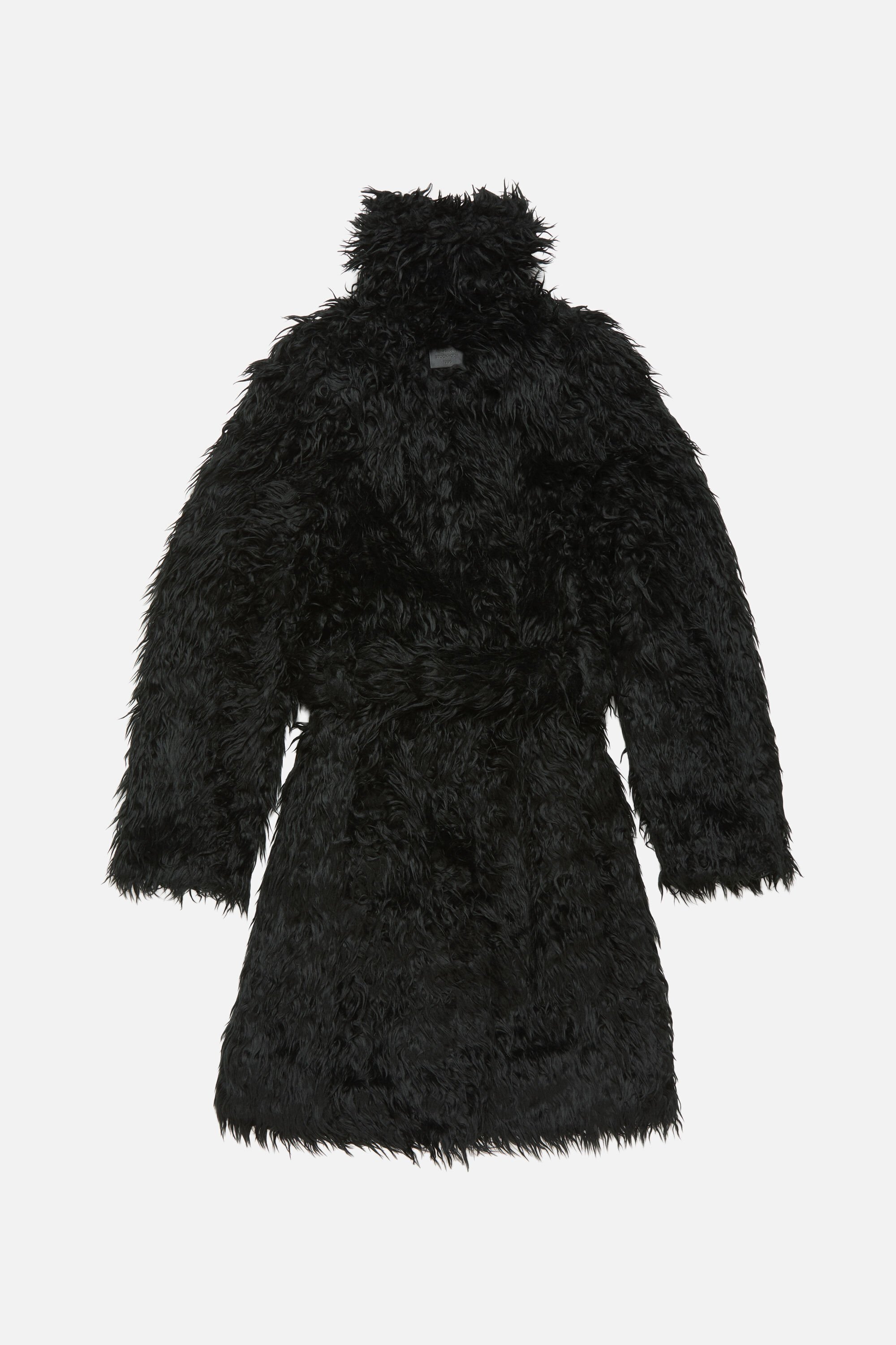 Acne Studios - フェイクファーベルト付きコート - ブラック