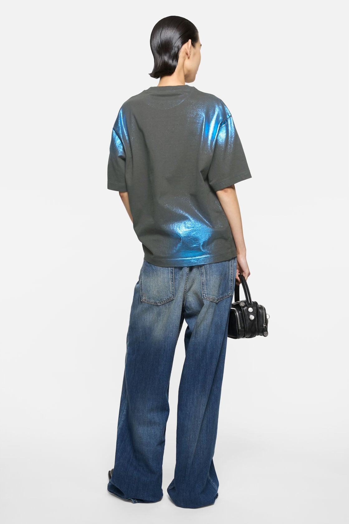 Glitter logo t-shirt, Blue/khaki, 2000x