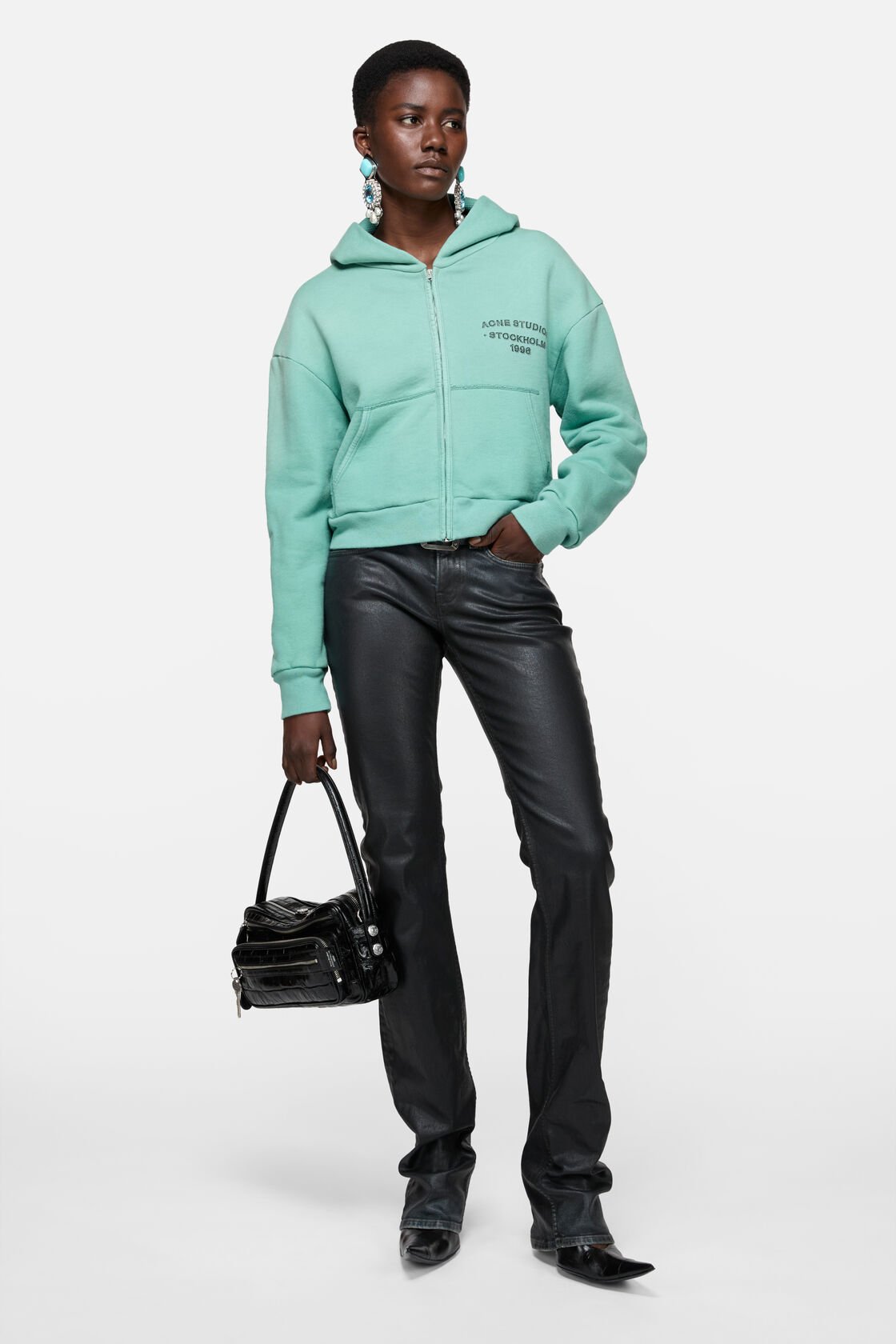 Sprayed zip hoodie, Mint green, 2000x