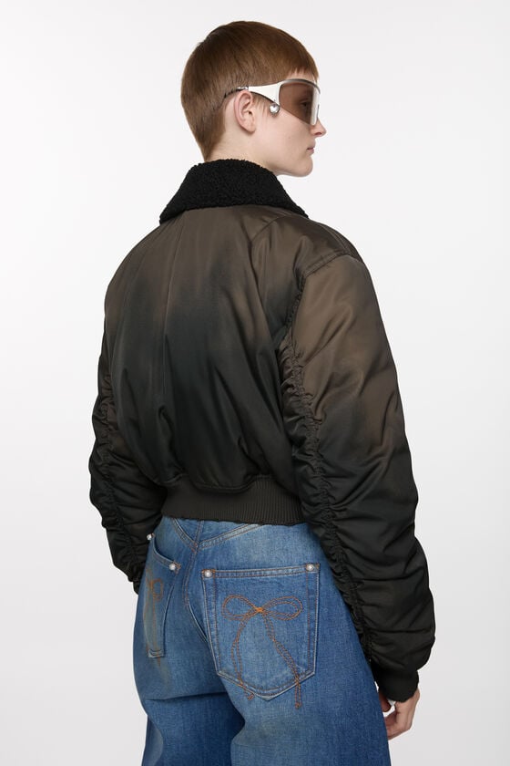 Acne Studios - ボンバージャケット ファー付きの襟 - ダークブラウン 