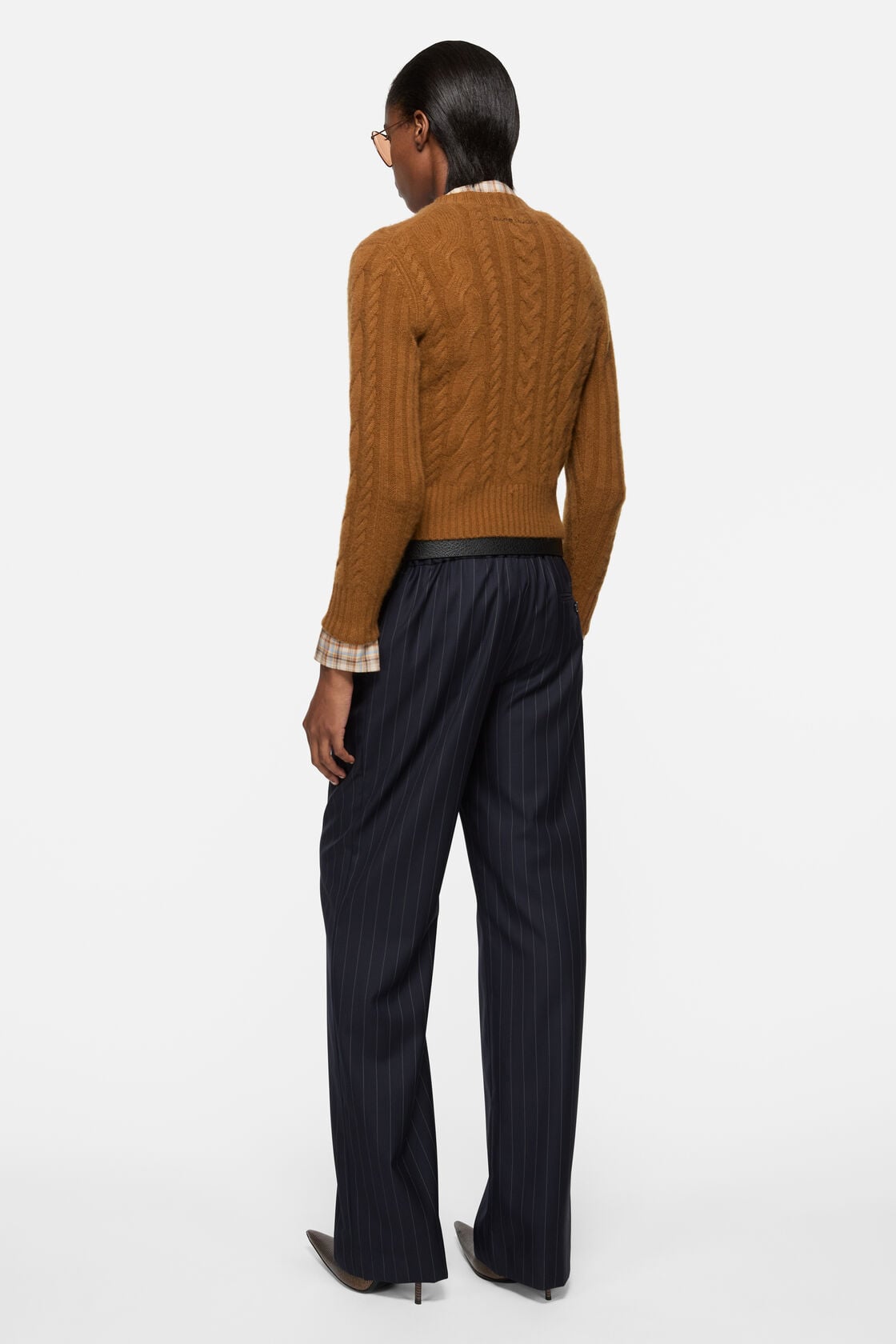 Cashmere Cable-Knit Sweater, Mid brown, 2000x