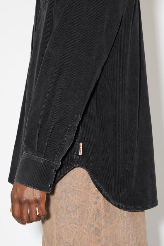 Acne Studios - Corduroy button-up shirt - Black