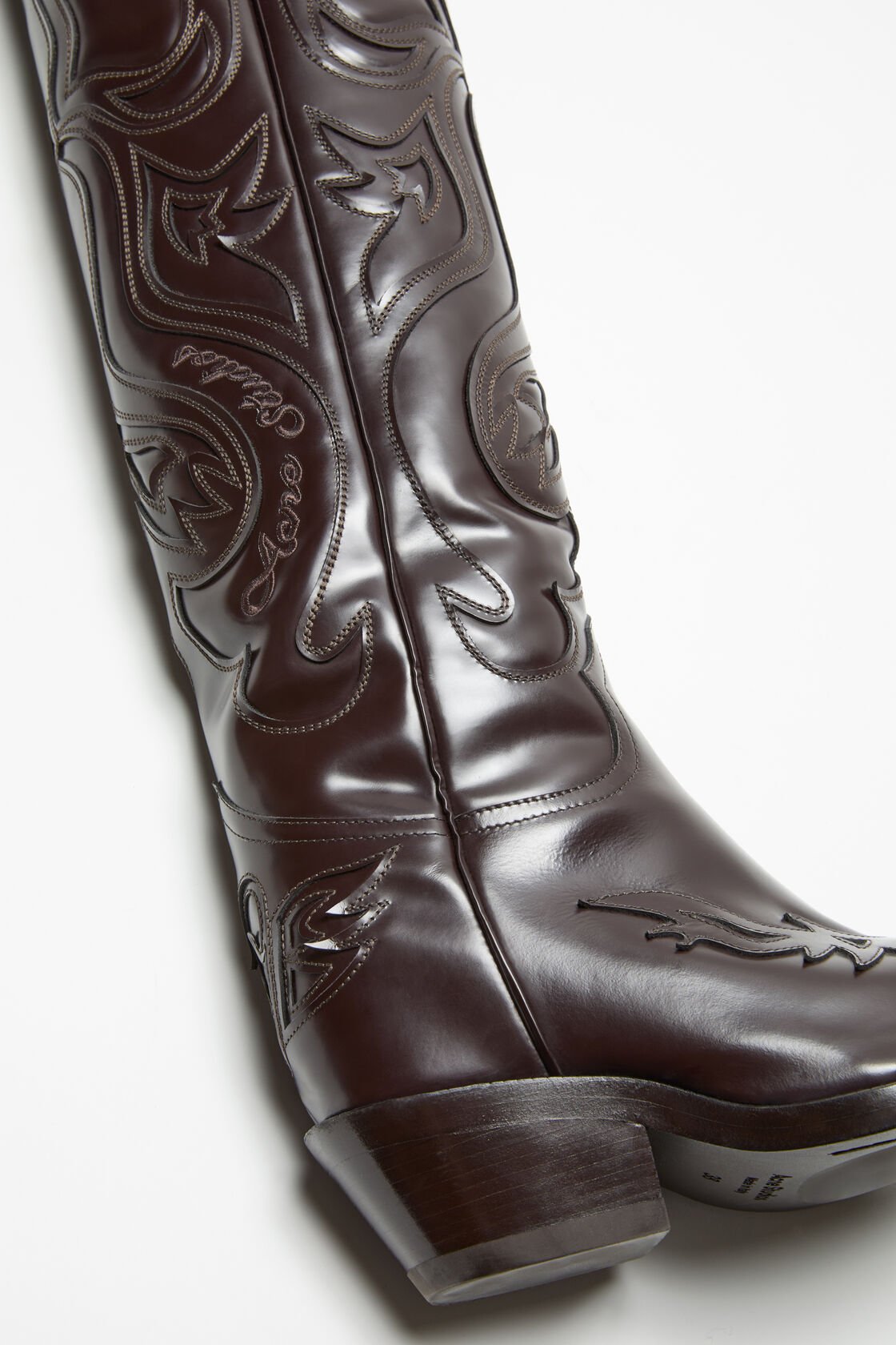 Pointy Cowboy High Boot, Brown, 2000x