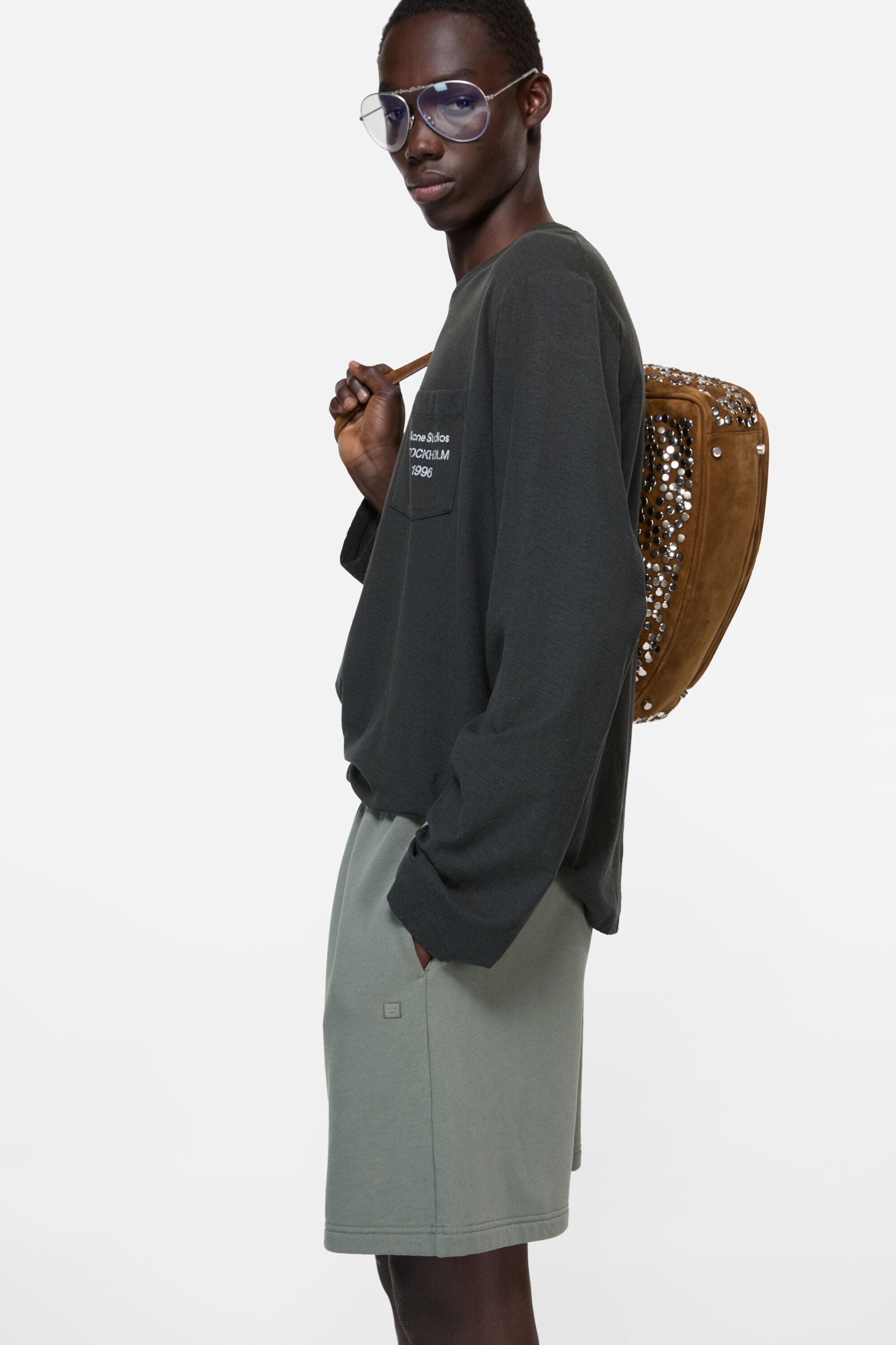 Acne Studios - Fleece shorts - Stone grey