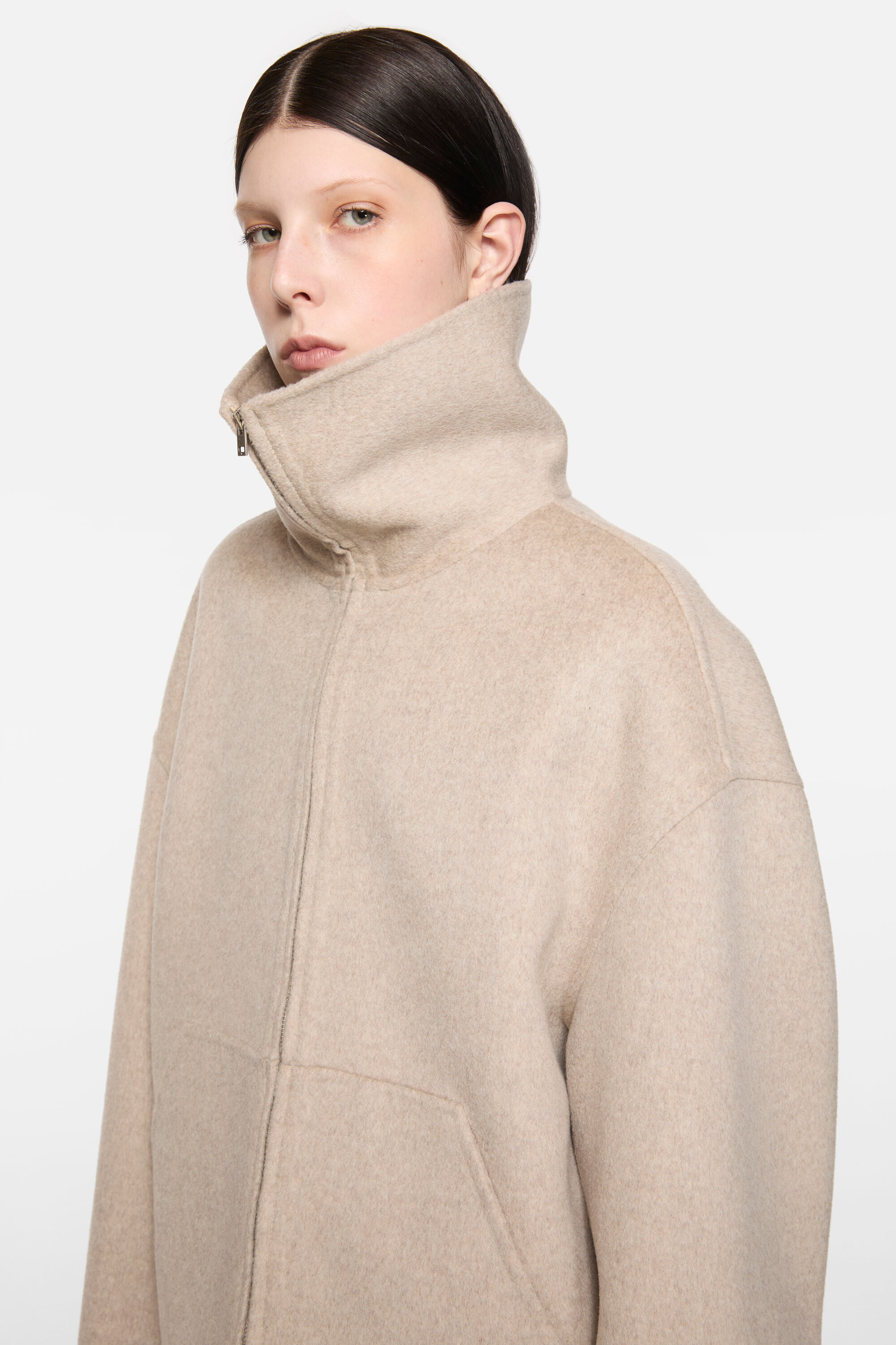 Acne Studios - Wool zip jacket - Oatmeal melange
