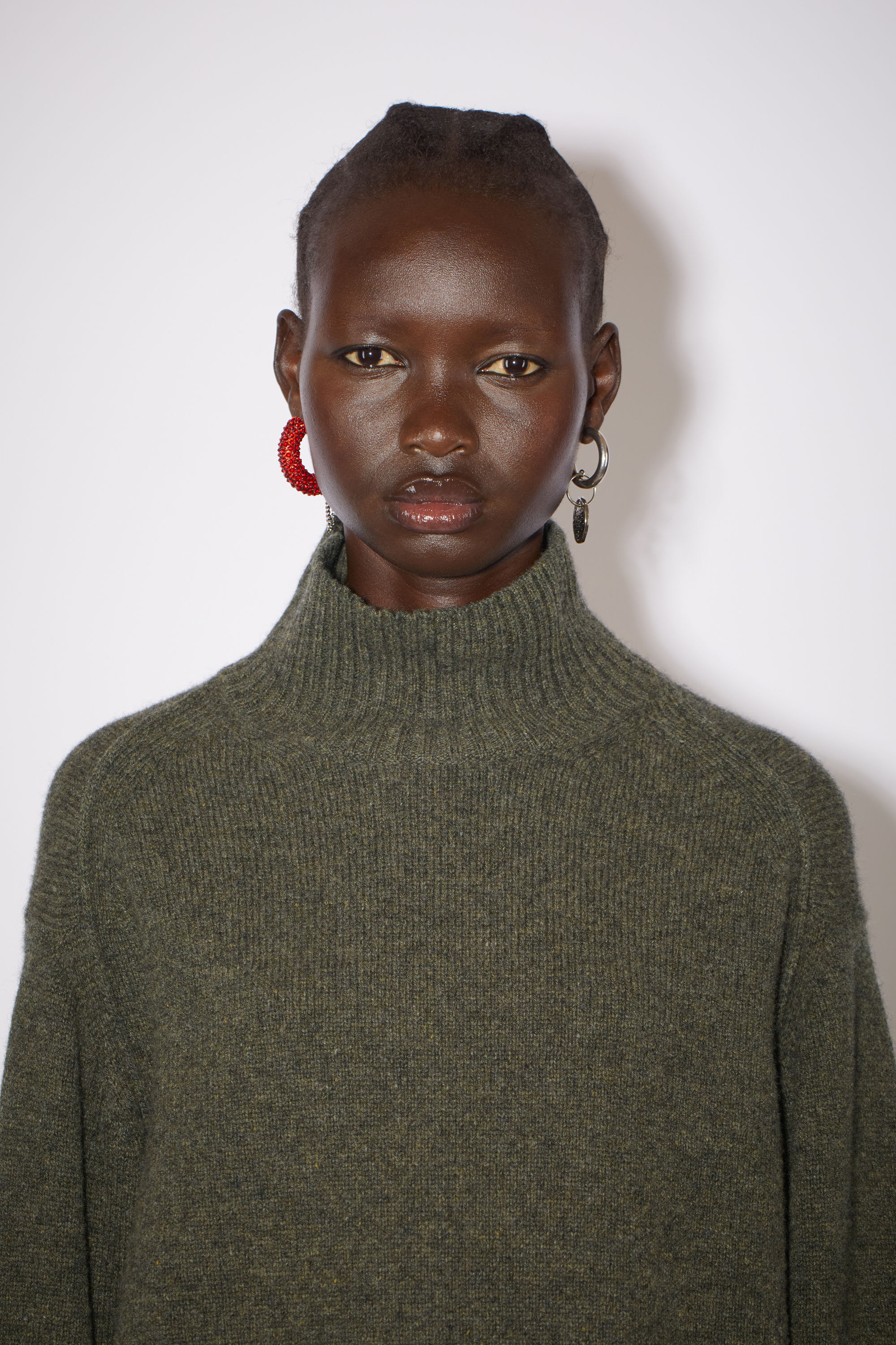 neck jumper - Dark khaki melange