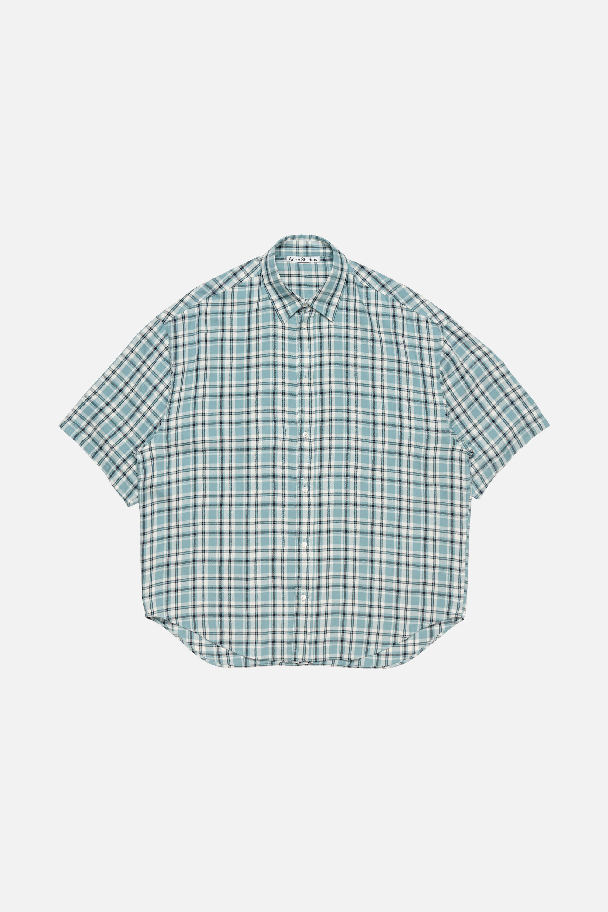 Acne Studios - Checked flannel shirt - Turquoise/blue/white