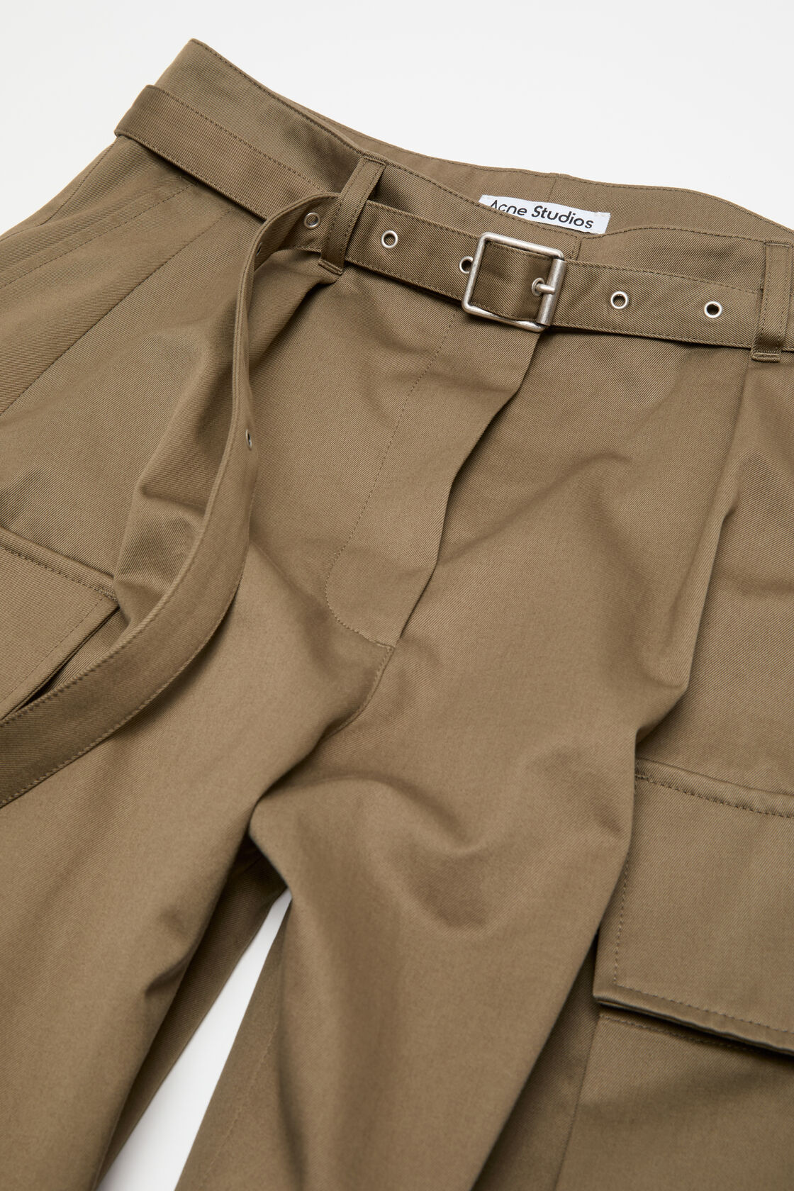 Twill cargo trousers, Khaki green, 2000x
