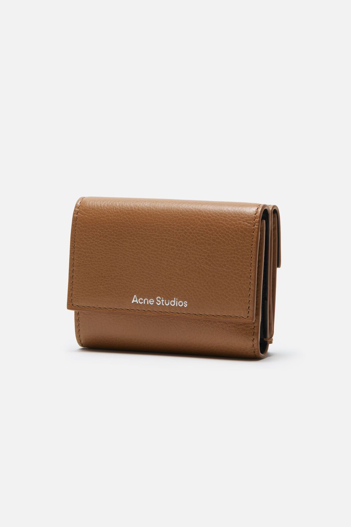 Leather trifold wallet, Caramel brown, 2000x
