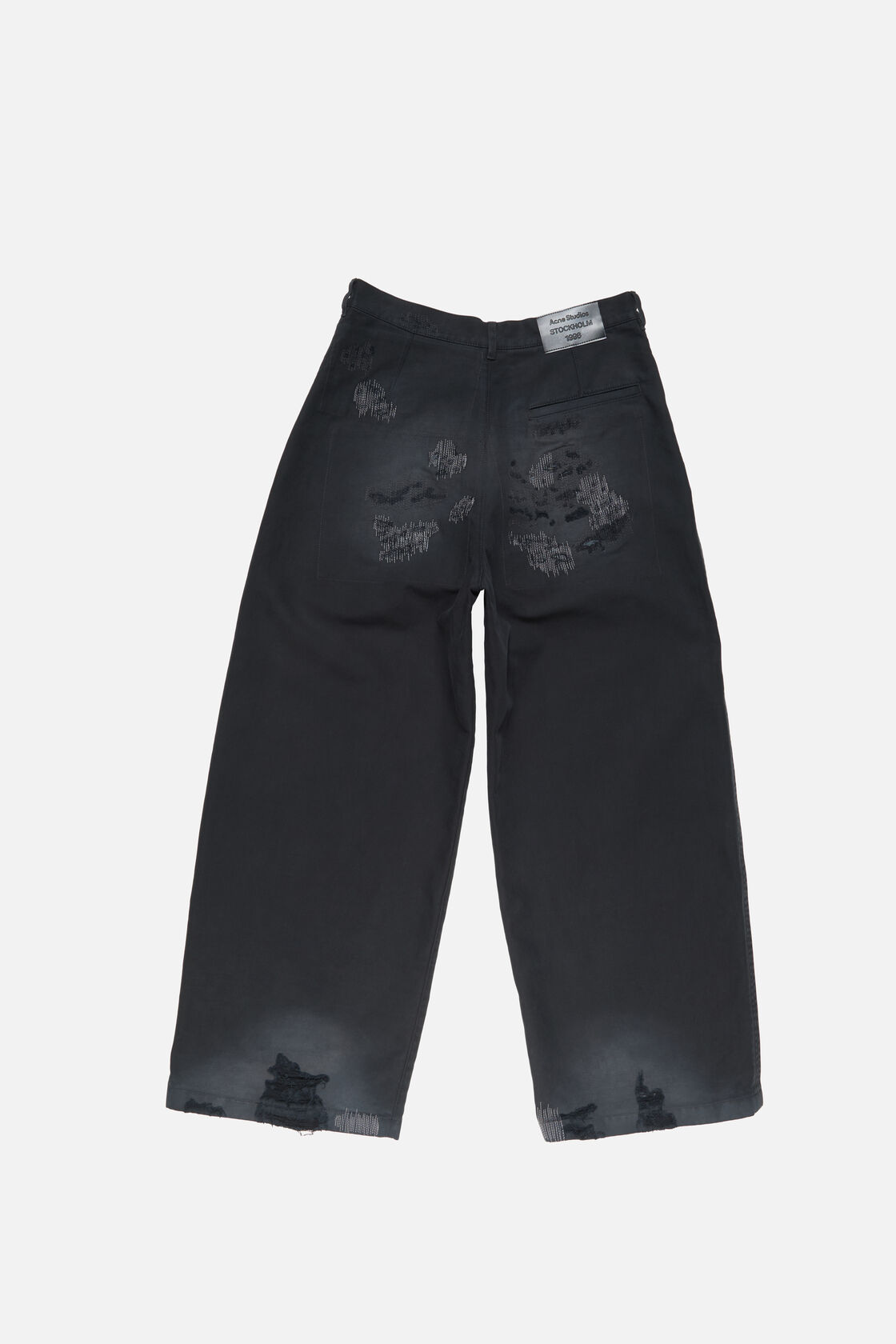 Mended trousers - Regular fit, Black, 2000x