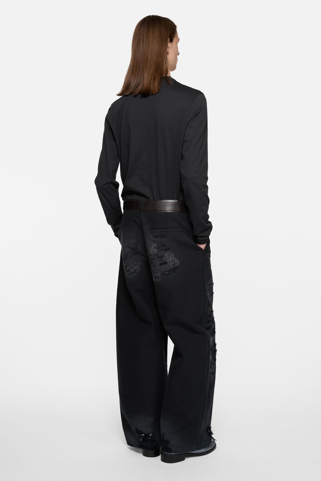 Satin label t-shirt - regular, Black, 2000x