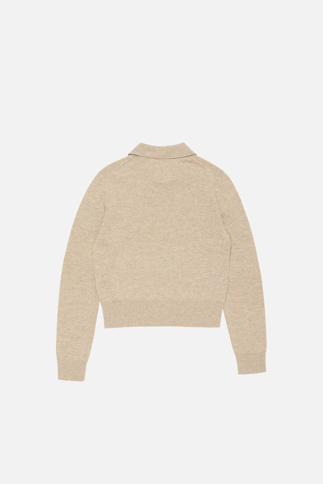 Yak wool polo sweater, Oat beige, 2000x