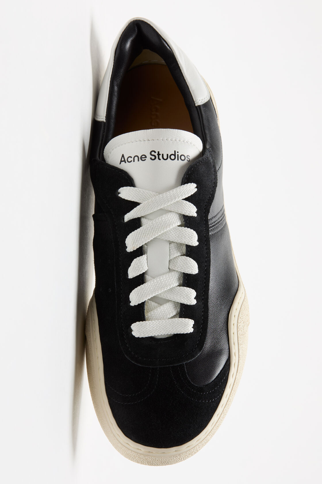 Leather sneakers, Black/white, 2000x