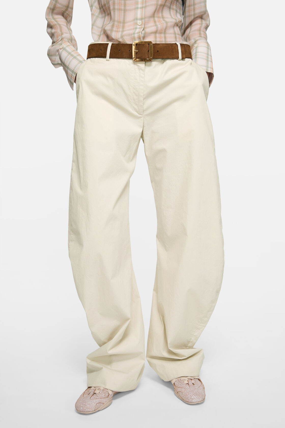 Casual twill trousers, Light beige, 2000x
