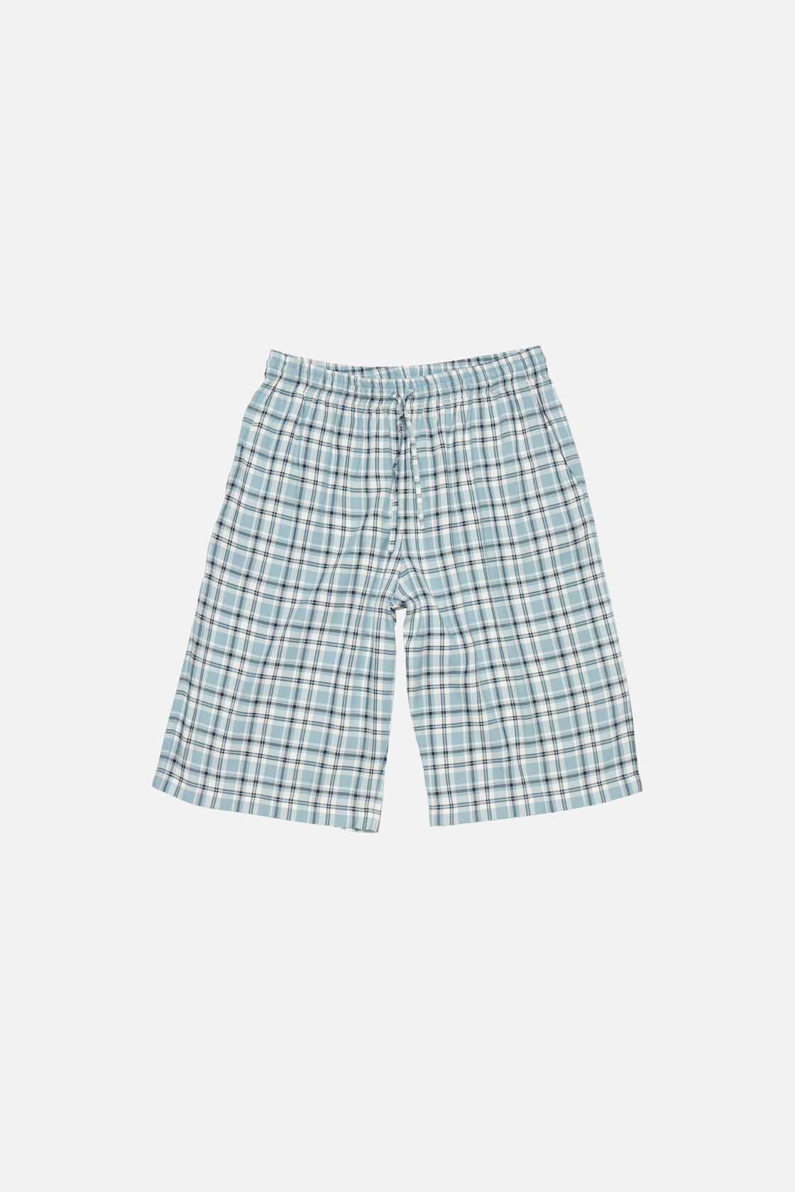 Casual flannel check shorts, Turquoise/blue/white, 2000x