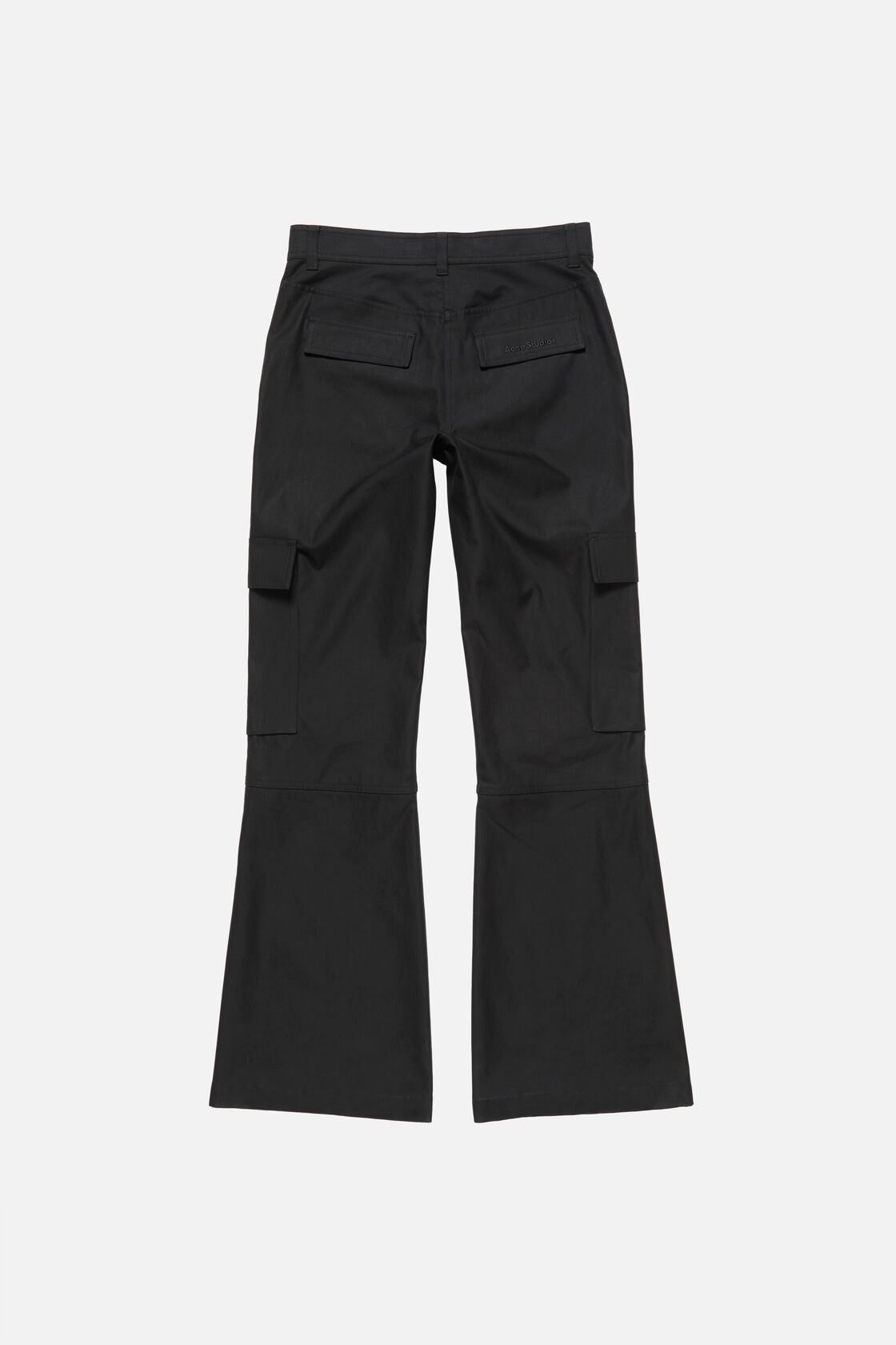 Cotton satin cargo trousers, Black, 2000x