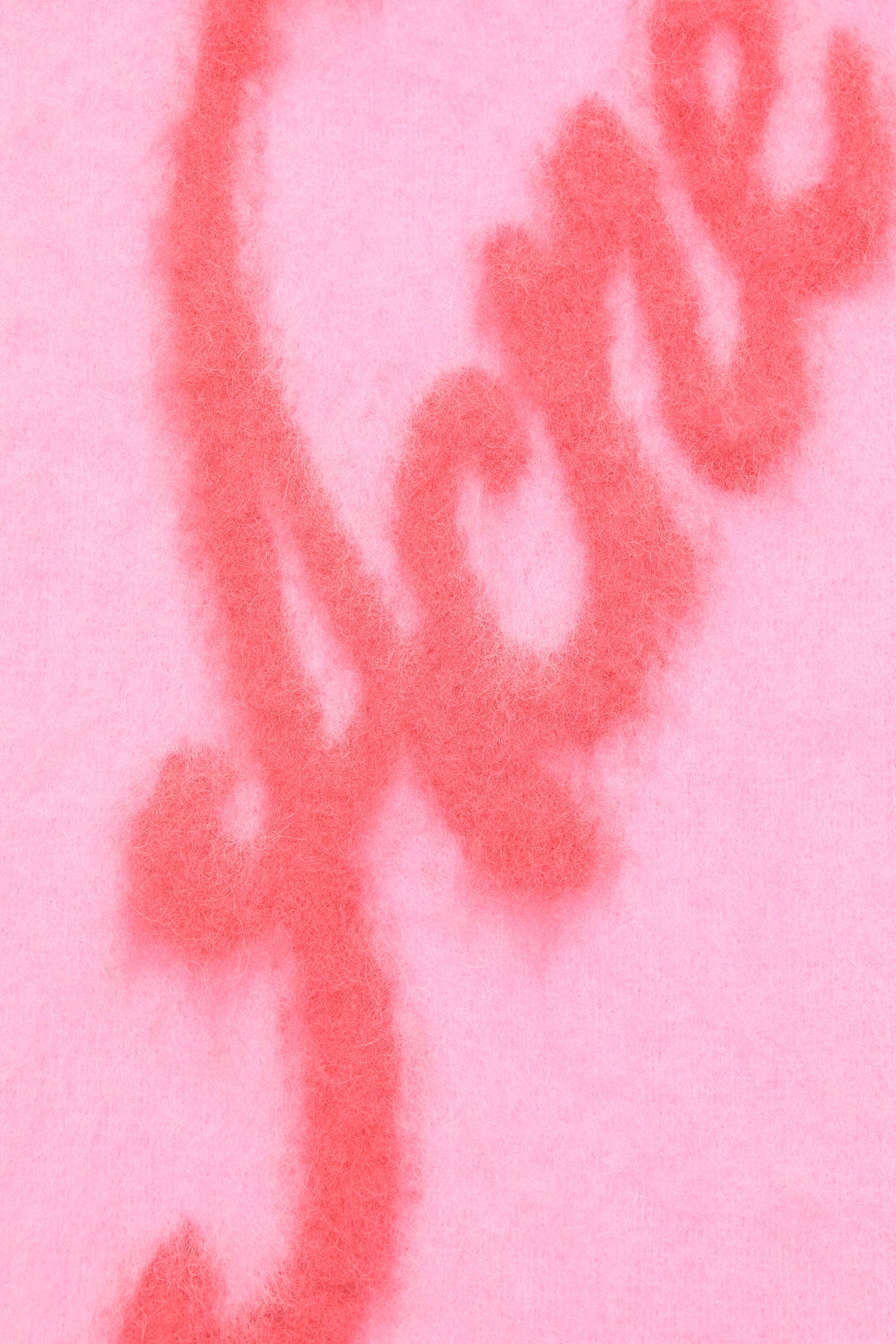 【sora】AcneStudios ストール （ピンクロゴ） Acne Studios - Frayed logo wool scarf - Pink/Fuchsia