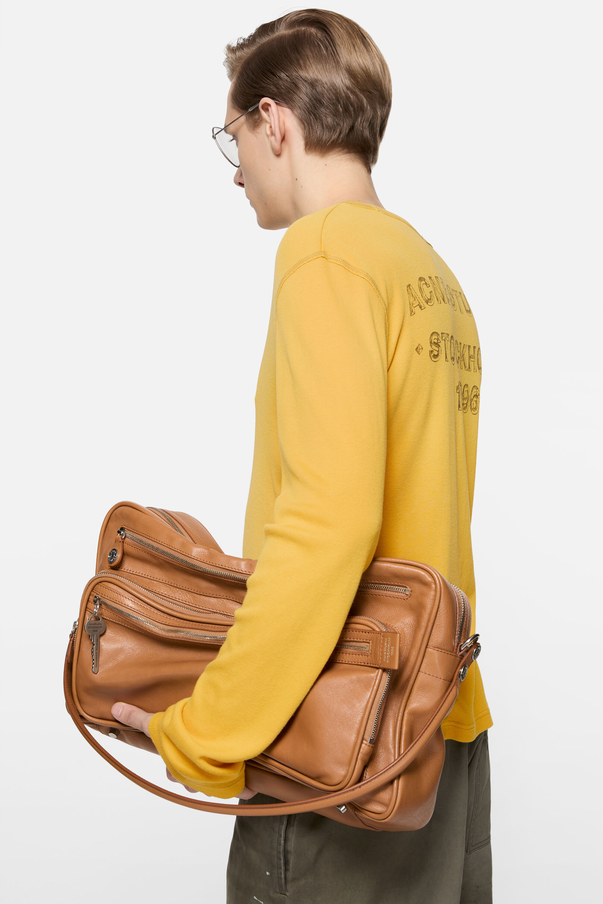 Acne Studios - Sprayed logo t-shirt - Mustard yellow