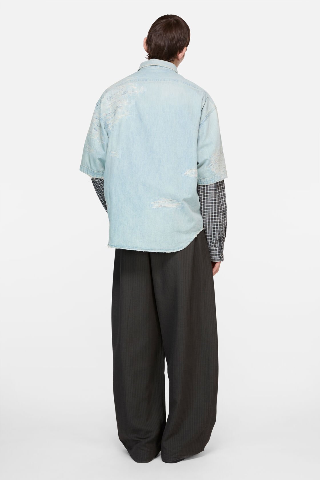 Mended denim shirt, Light blue, 2000x