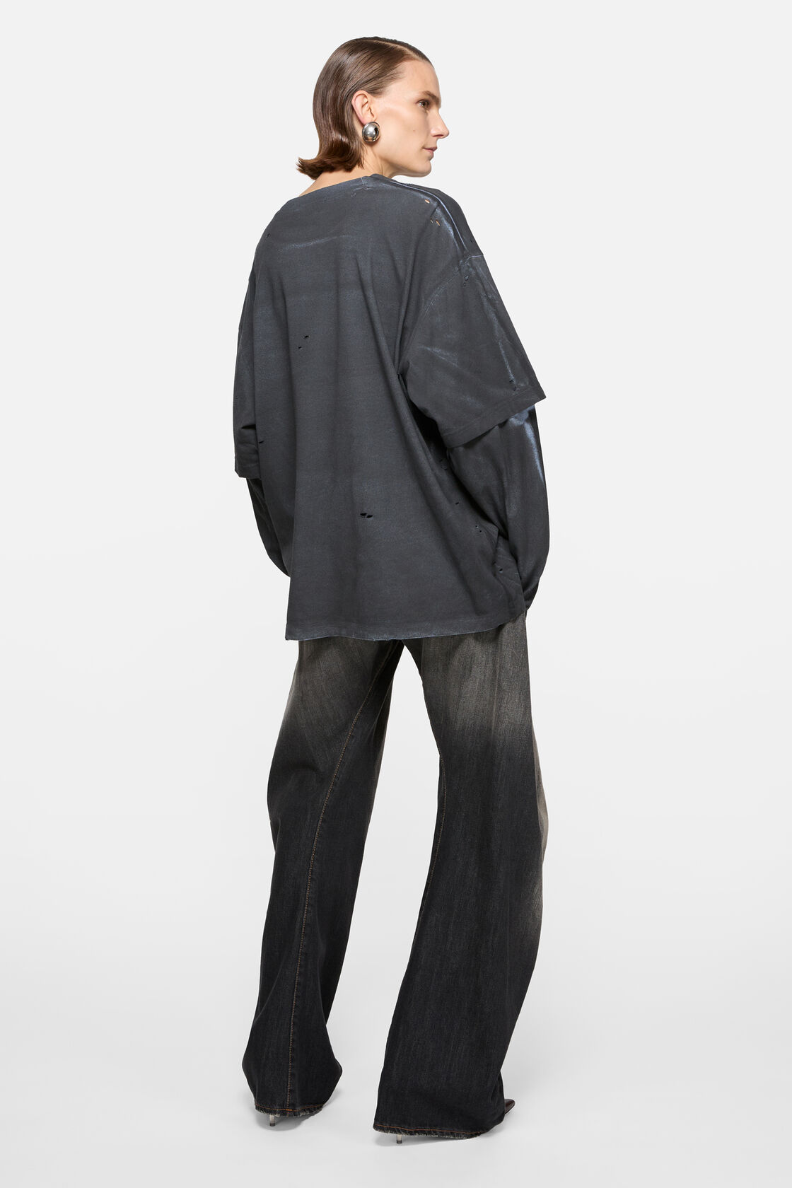 Layered logo t-shirt, Black, 2000x