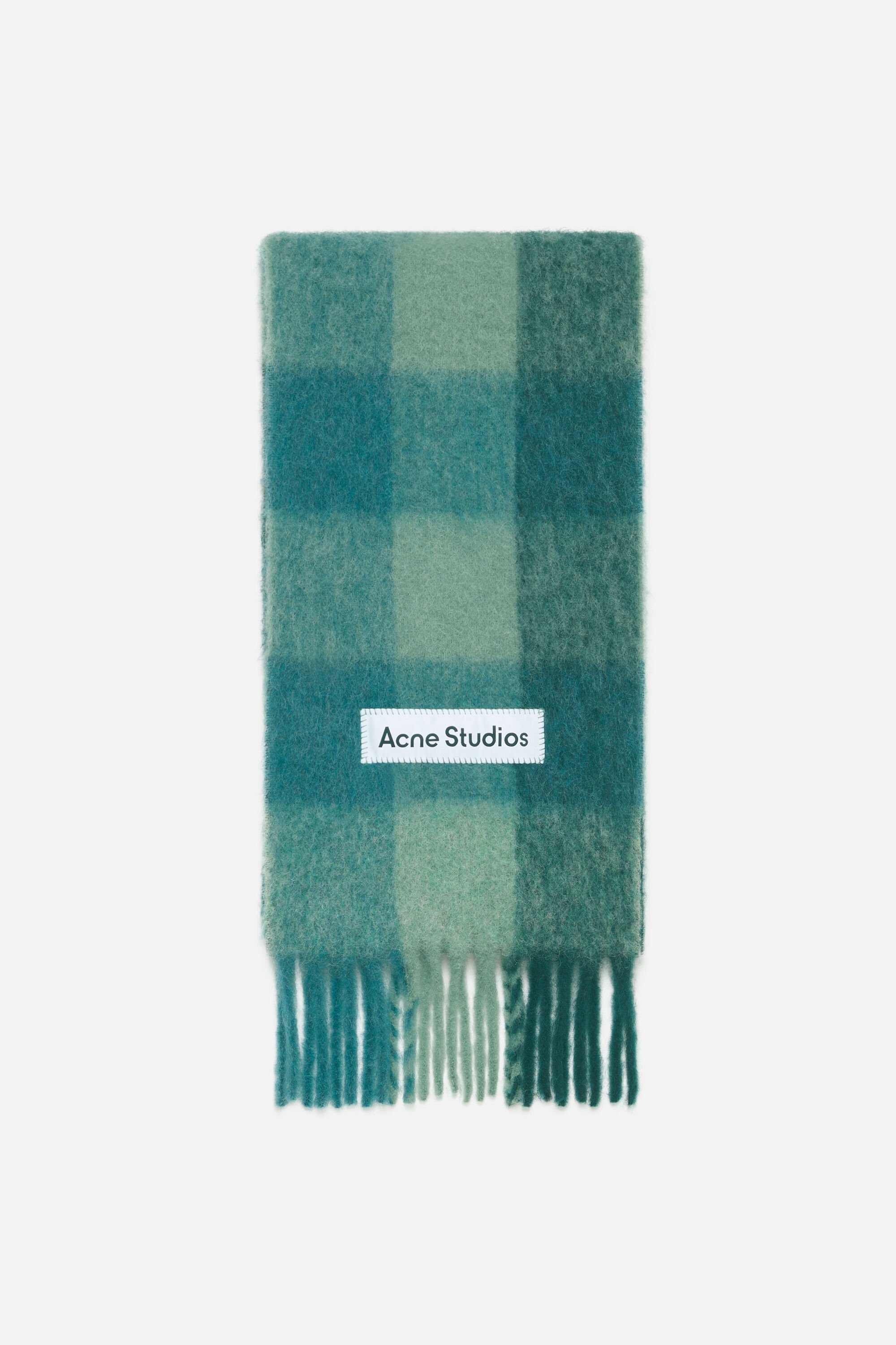 Acne Studios モヘアチェックスカーフ　マフラー Acne Studios - モヘアチェックスカーフ - トープ/グリーン/ブラック