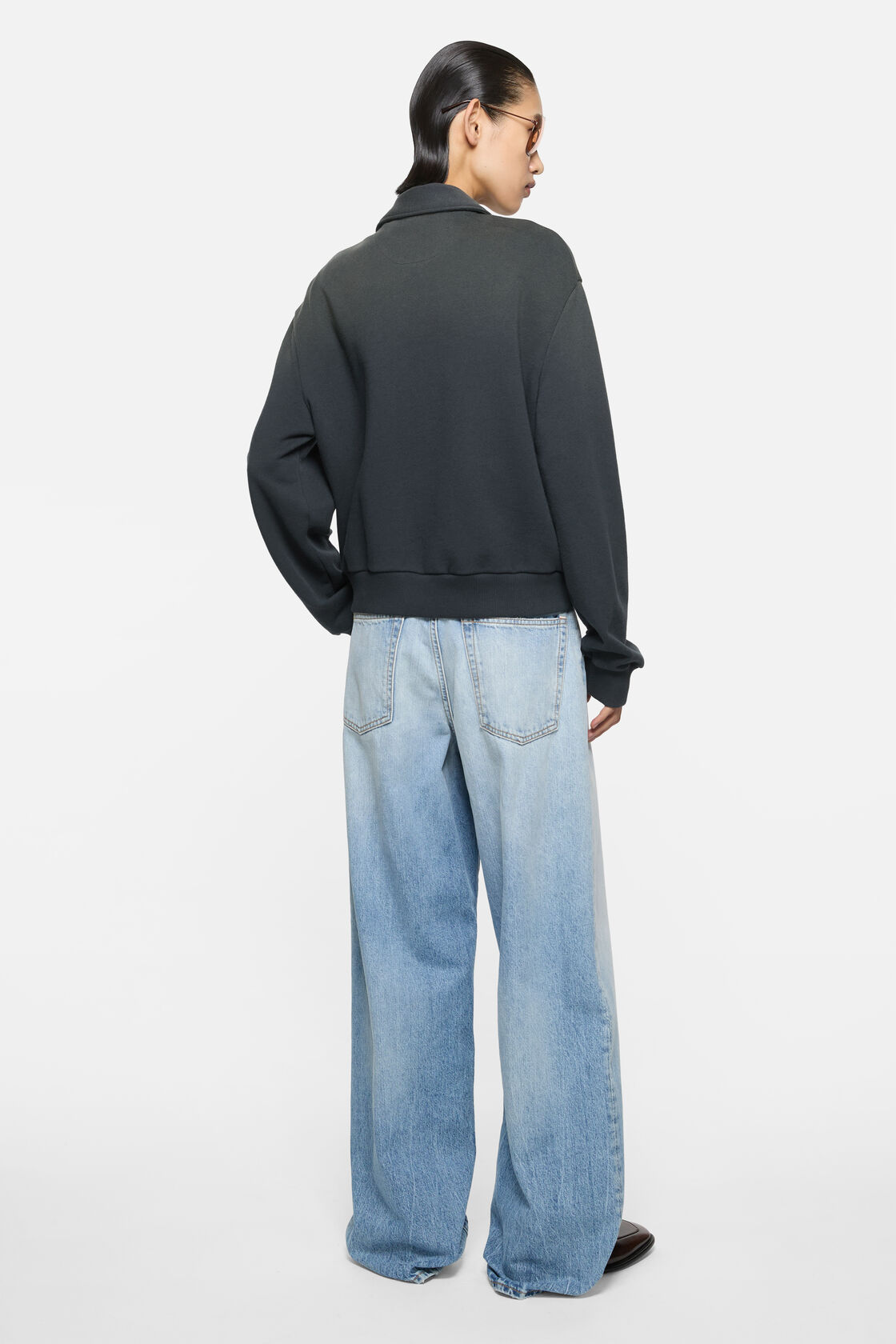 Cardigan with collar, Faded black, 2000x