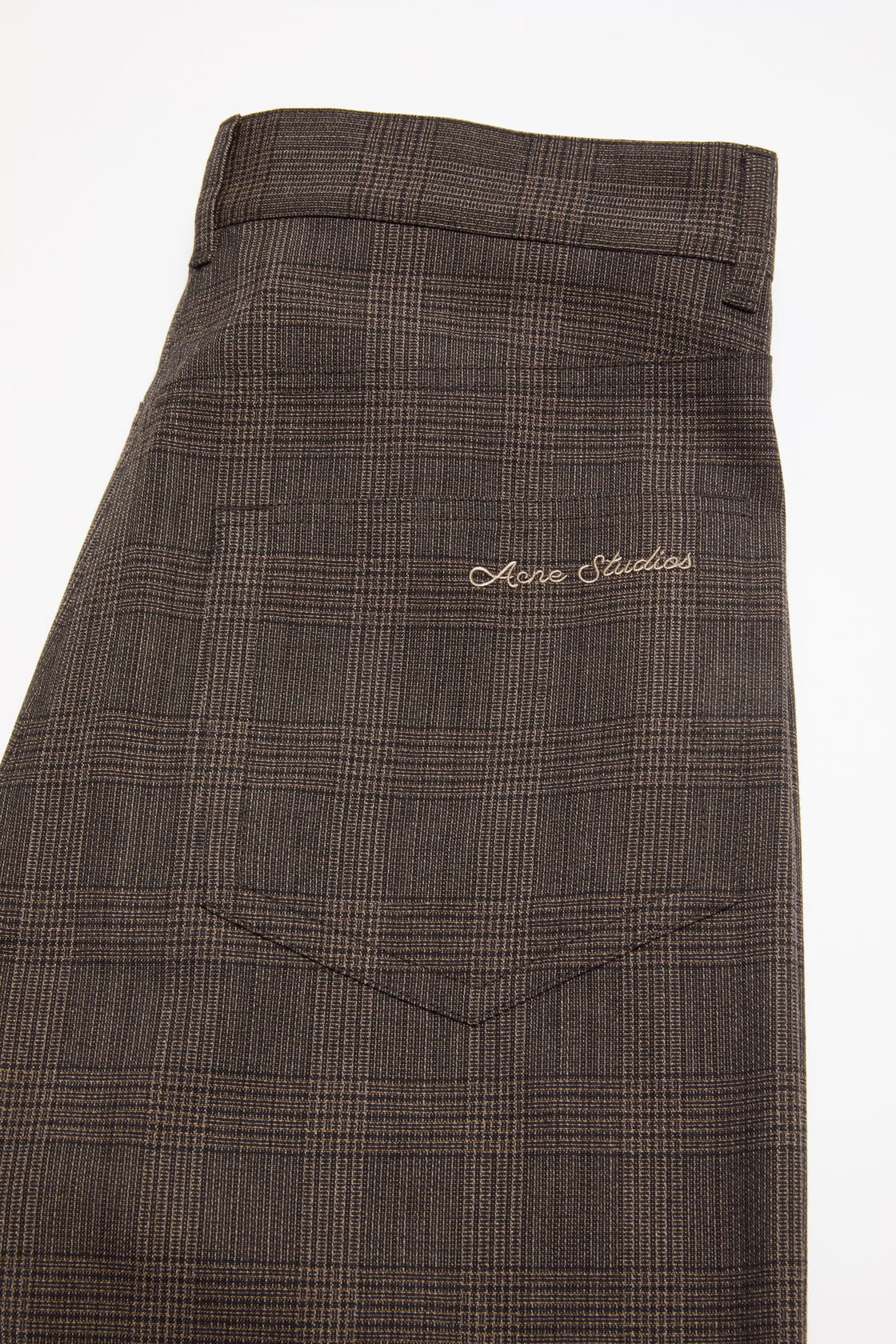 Tailored Wool Check Trousers, Brown/black, 2000x