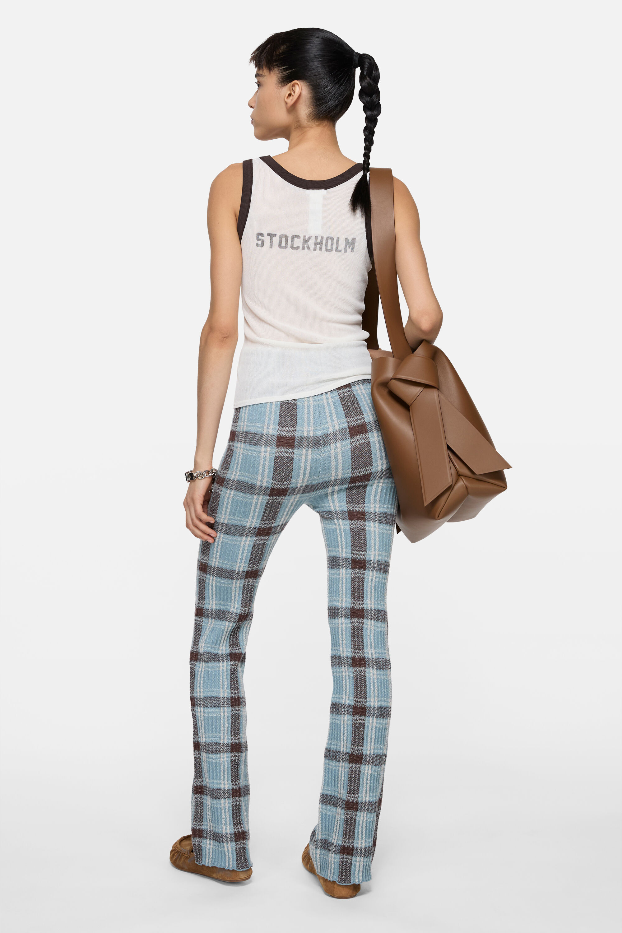 Acne Studios - Fitted wool trousers - Blue/brown