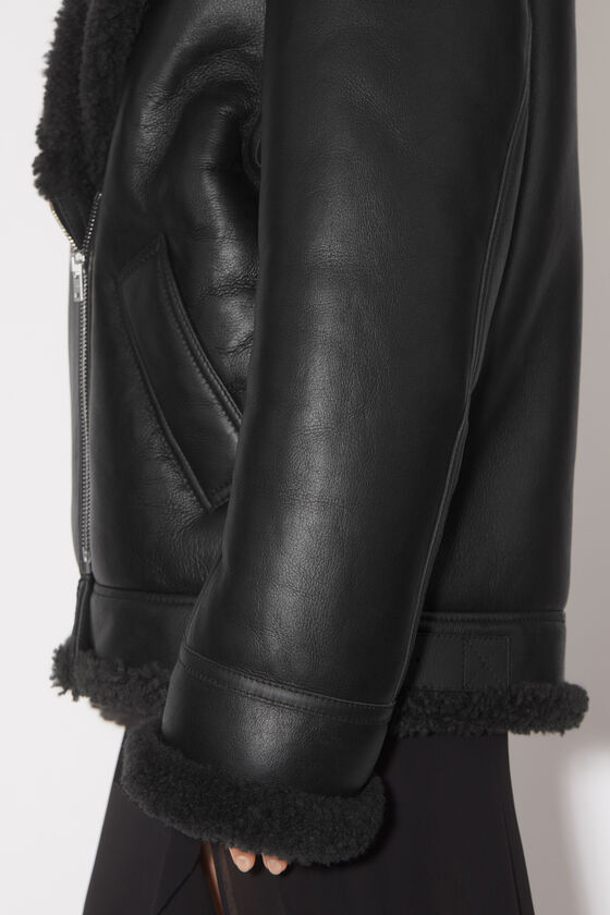 REISS レザー・ニットジャケット ブラック 旨い