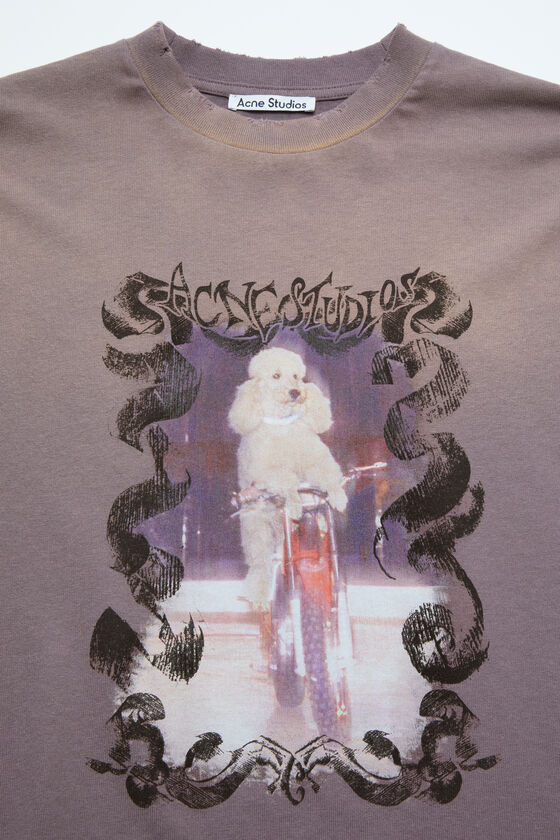 Acne Studios - レイヤードプリントTシャツ - ダークモーヴ