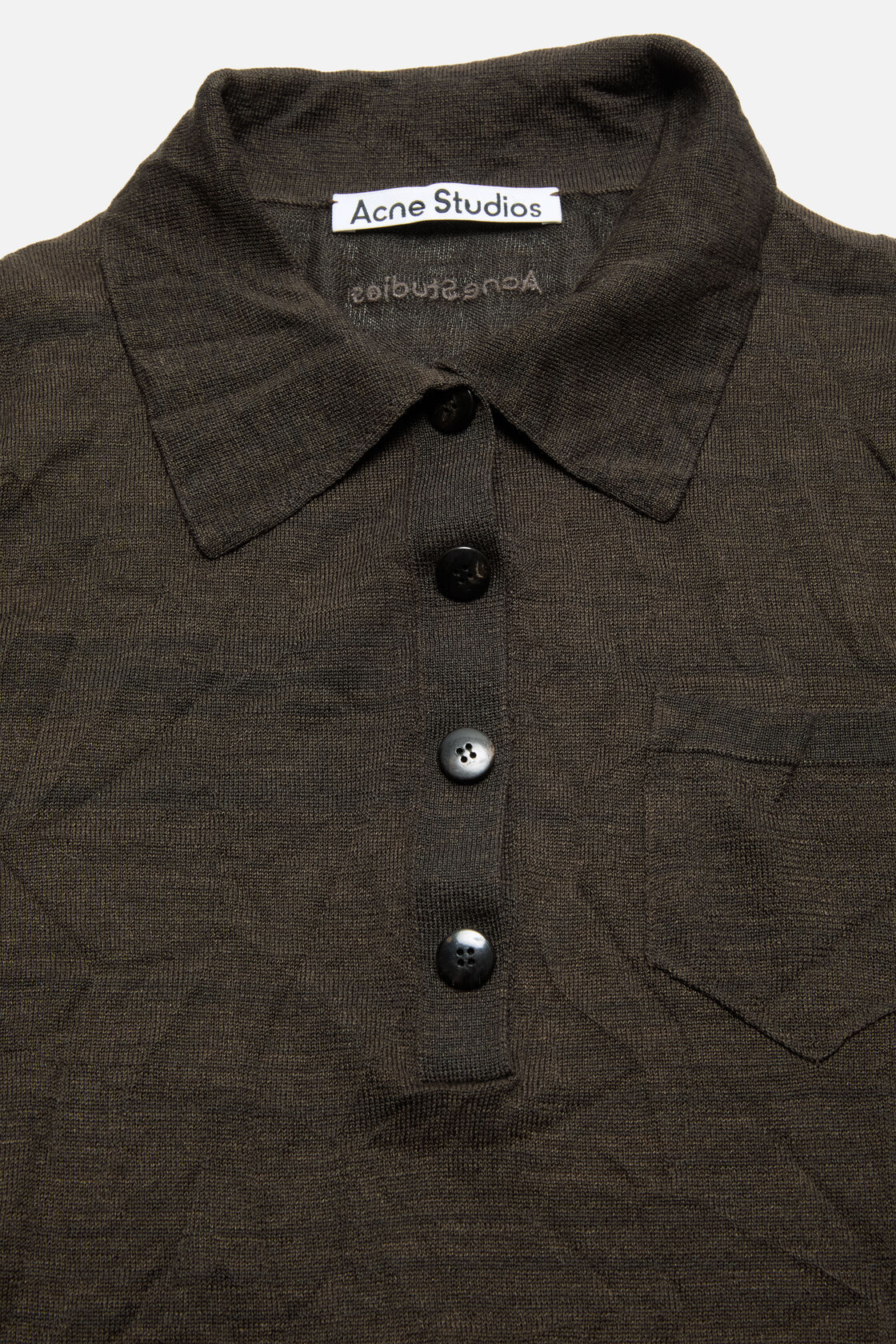 Silk polo knit, Dark brown melange, 2000x